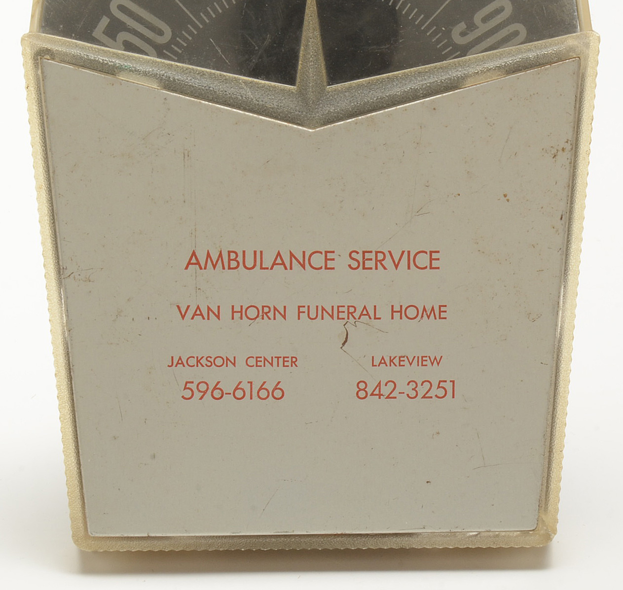 Ambulance Service Thermometer for Van Horn Funeral Home