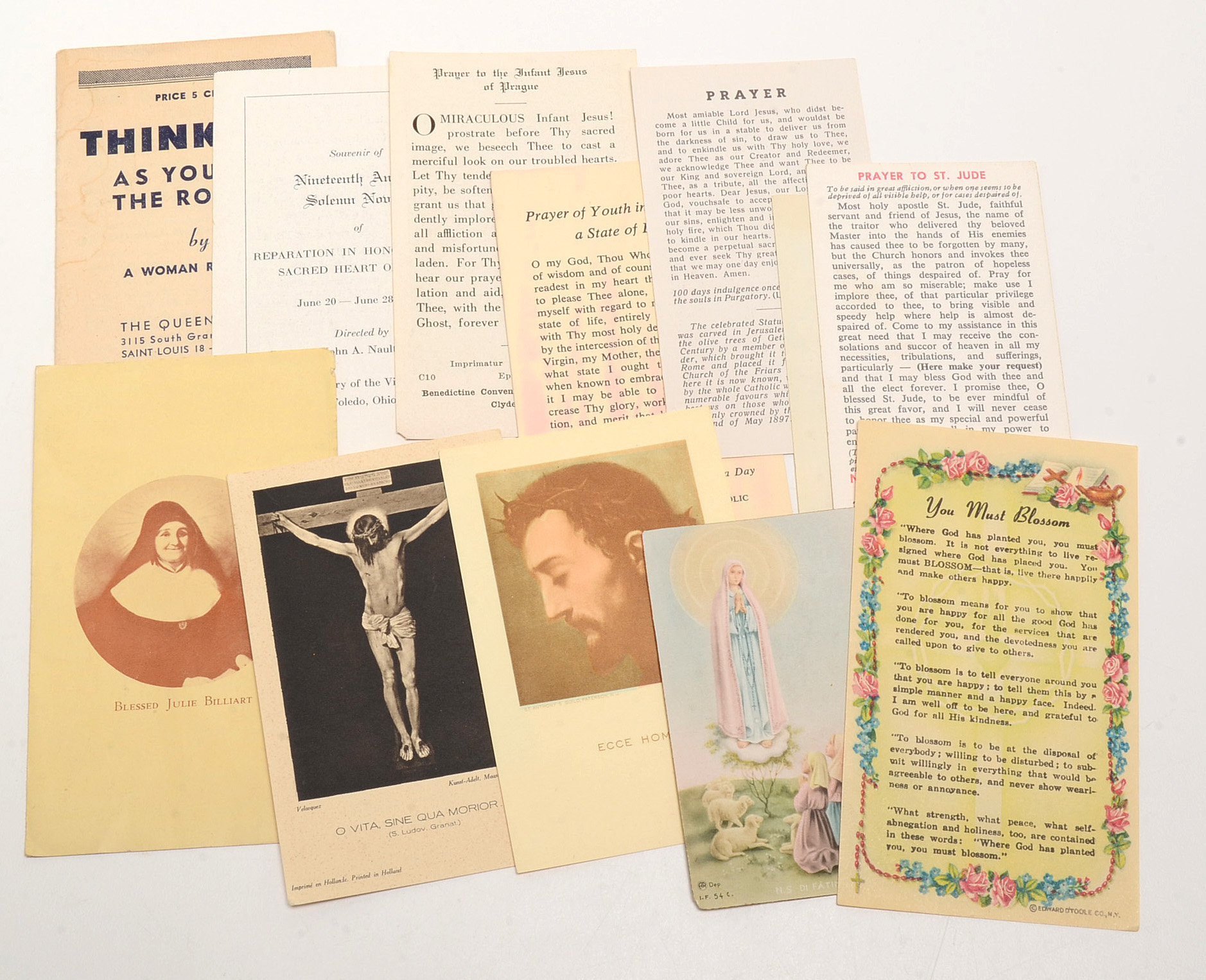 Collection of Vintage Prayer Cards