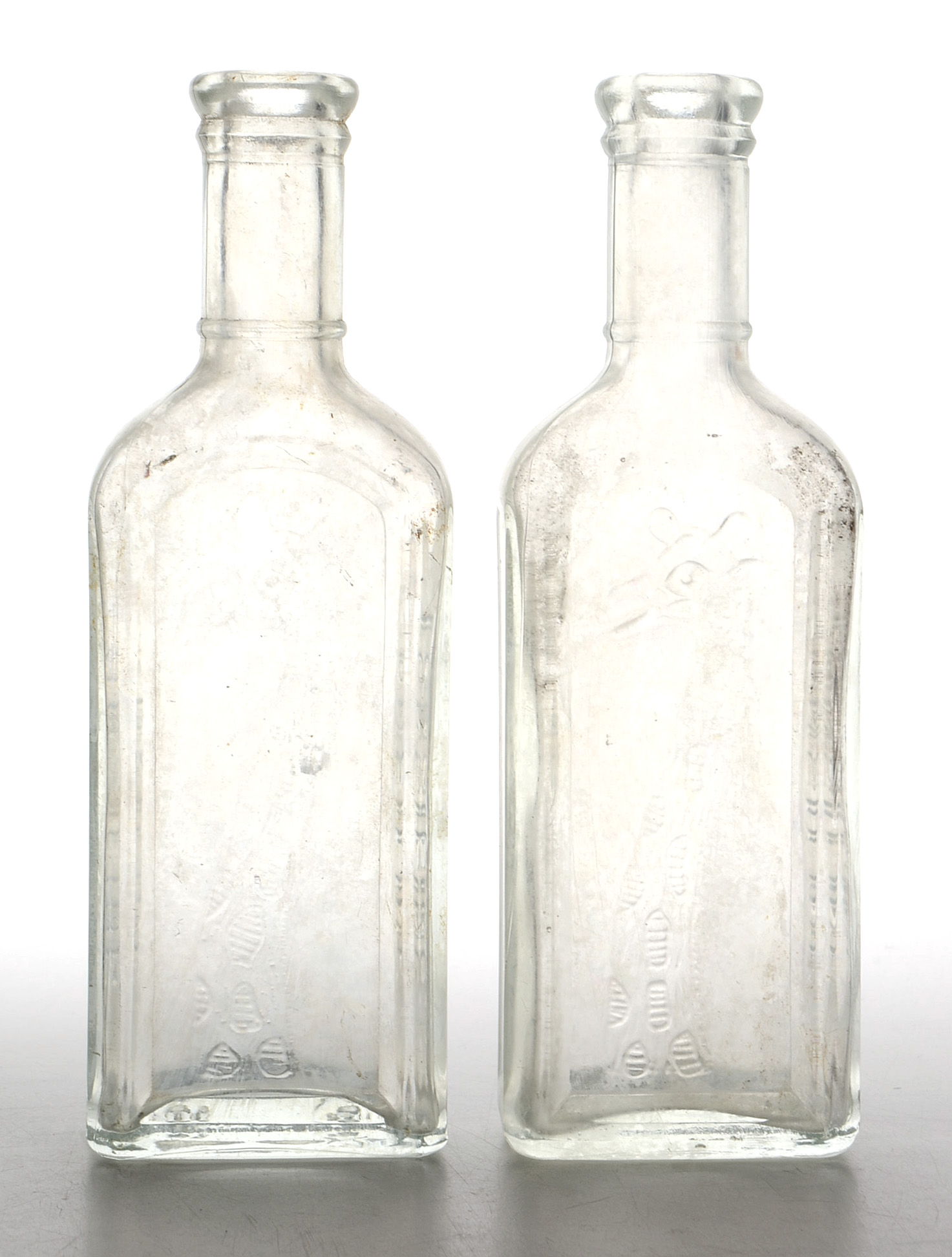 Collection of Antique Tonsiline Glass Medicine Bottles