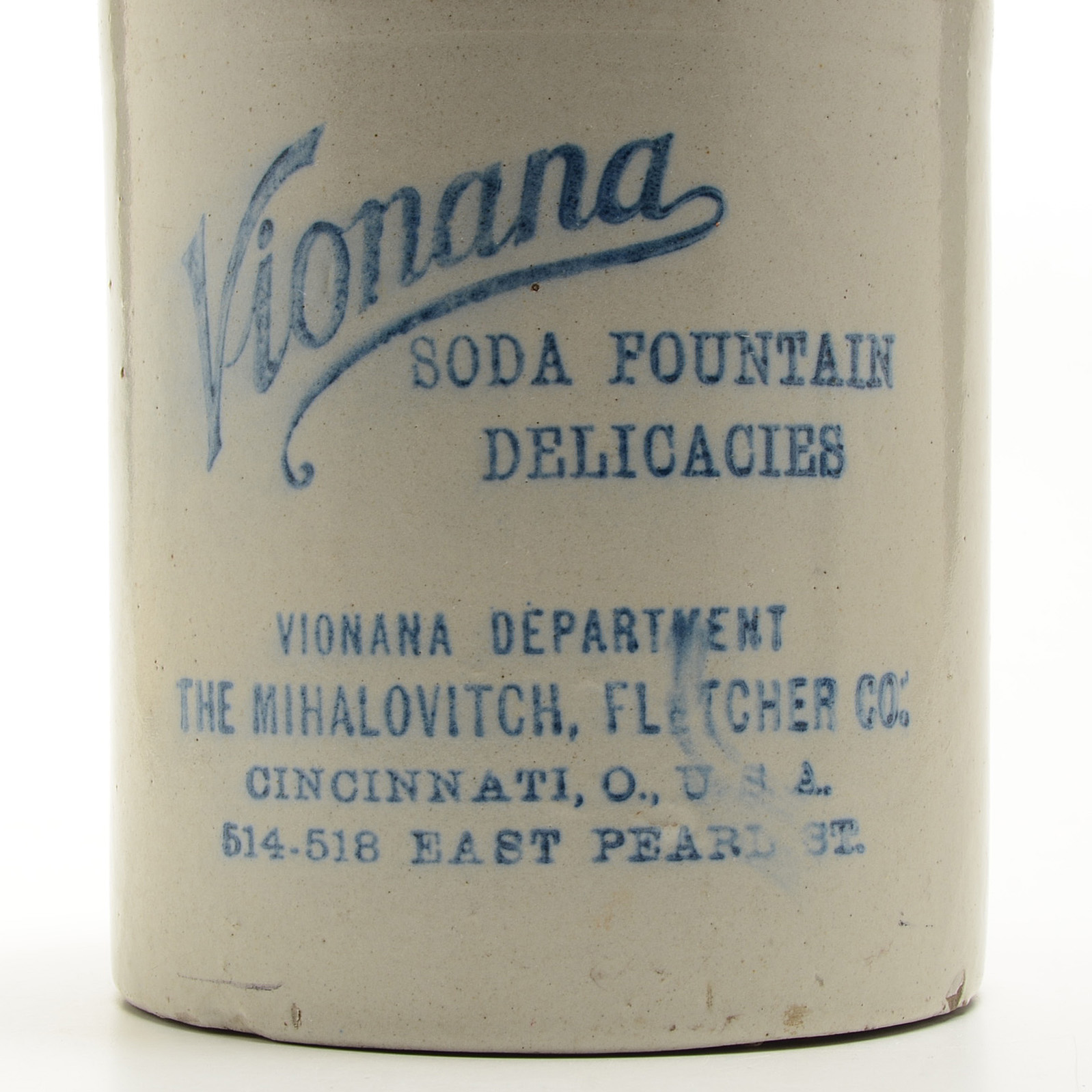 Stoneware Jug with Cincinnati Advertisement