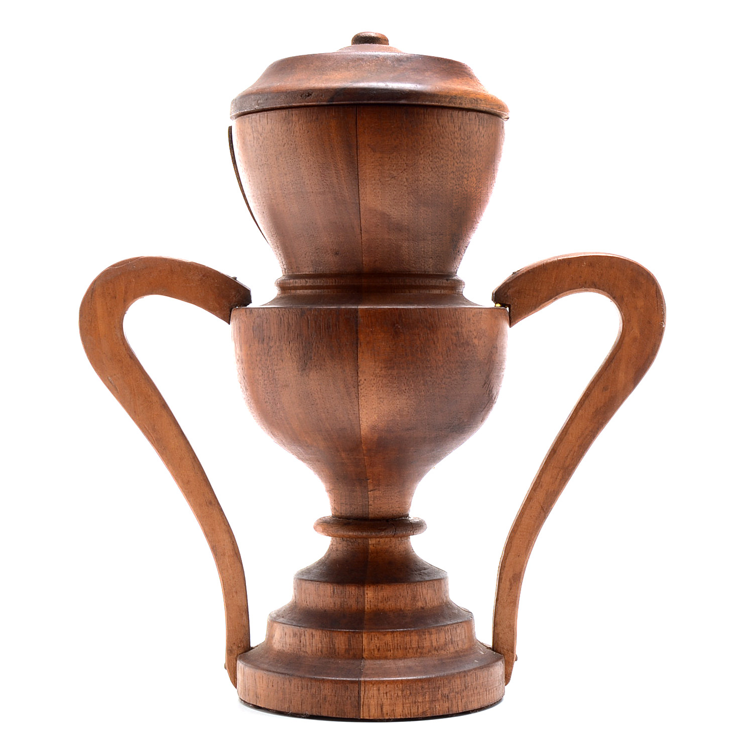 Walnut Treen Ware Covered Urn