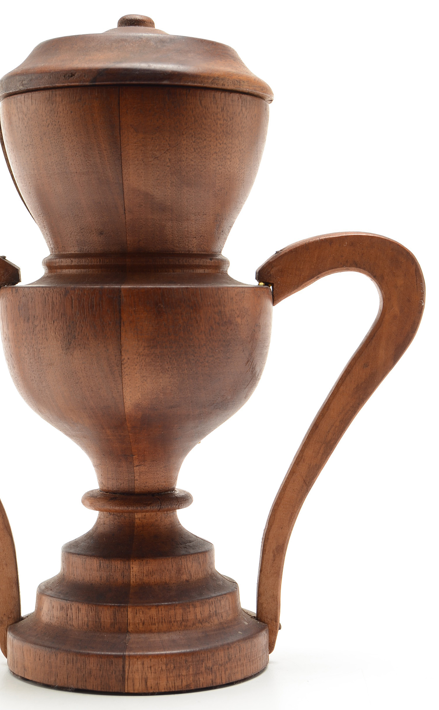 Walnut Treen Ware Covered Urn