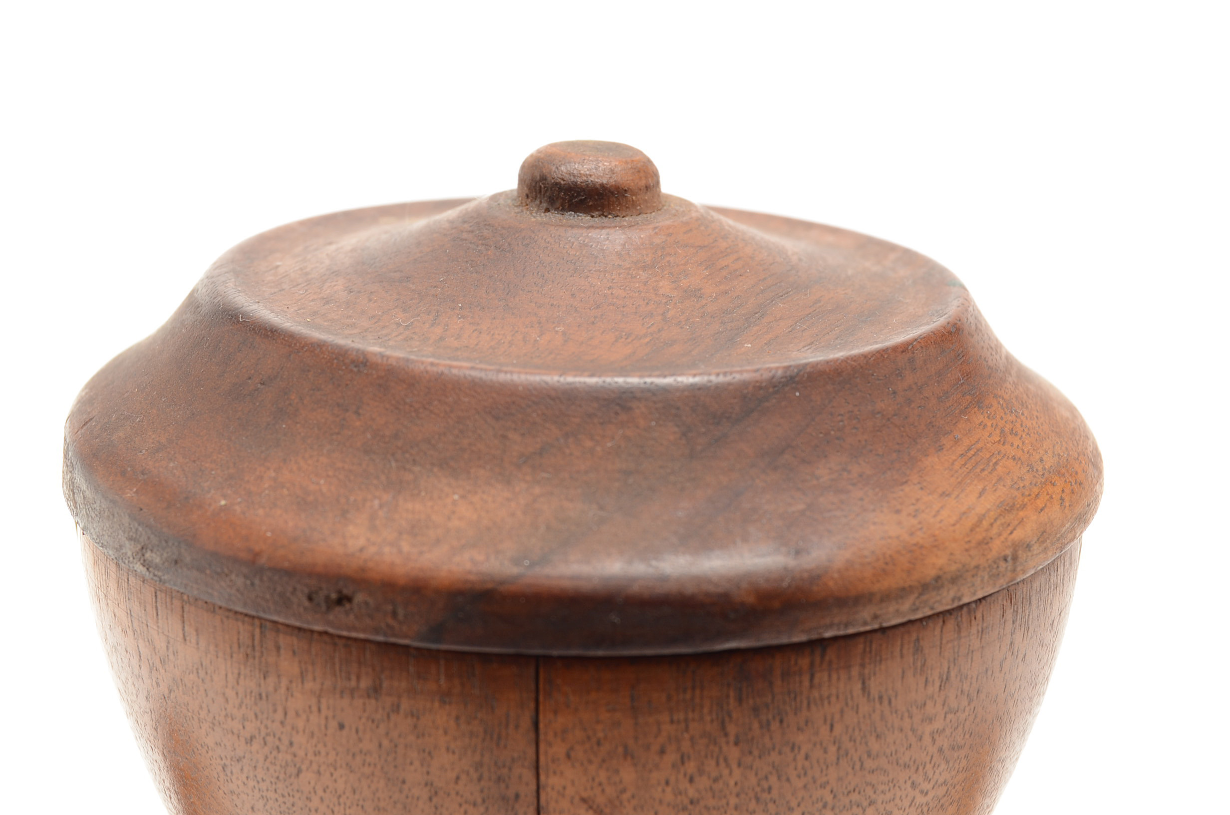 Walnut Treen Ware Covered Urn
