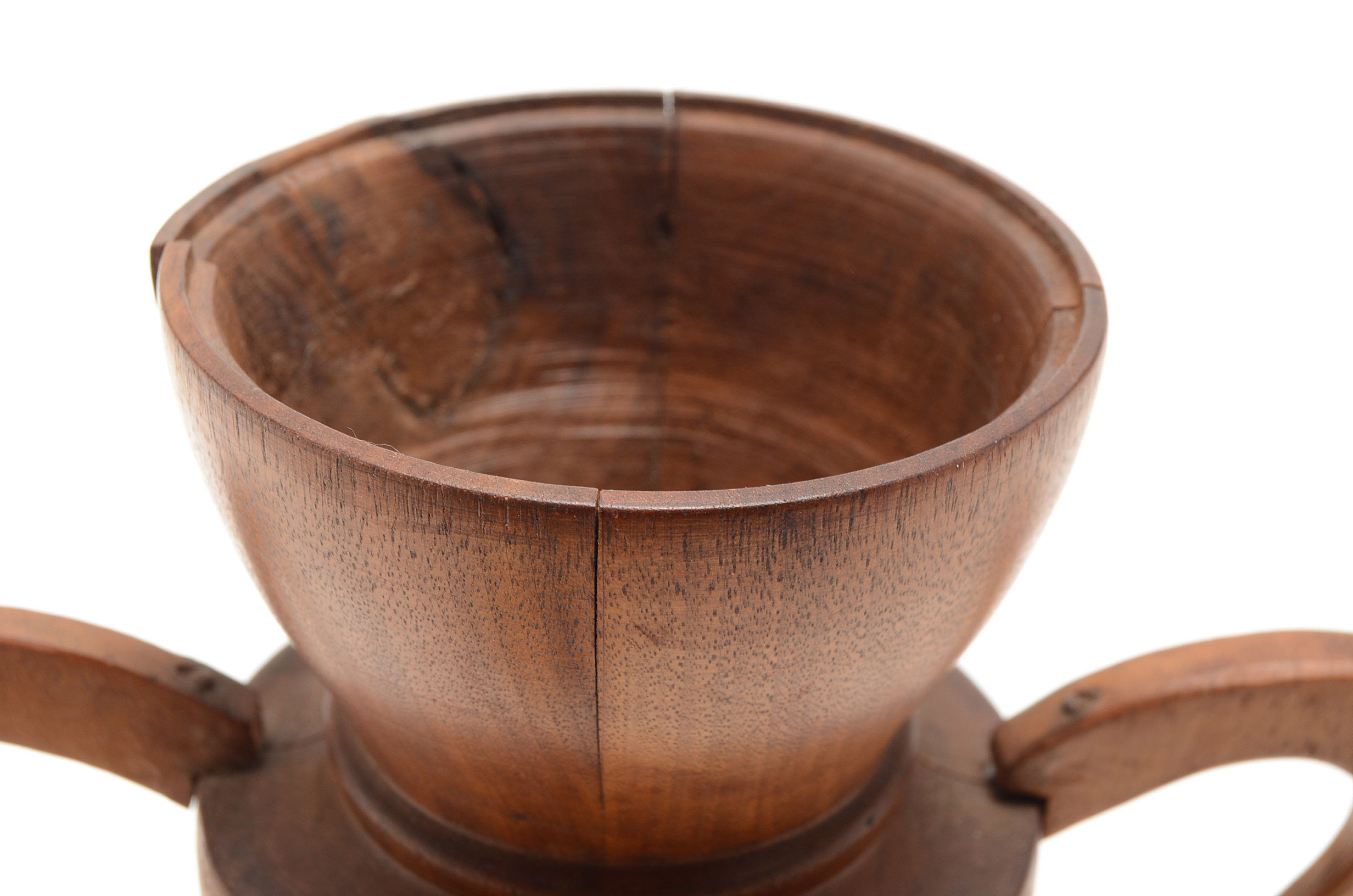 Walnut Treen Ware Covered Urn