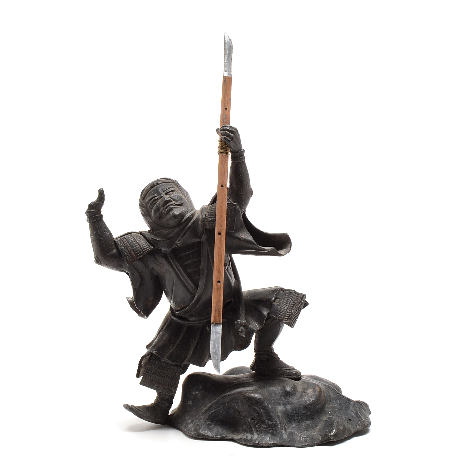 Base Metal Sculpture of Japanese Samurai Warrior