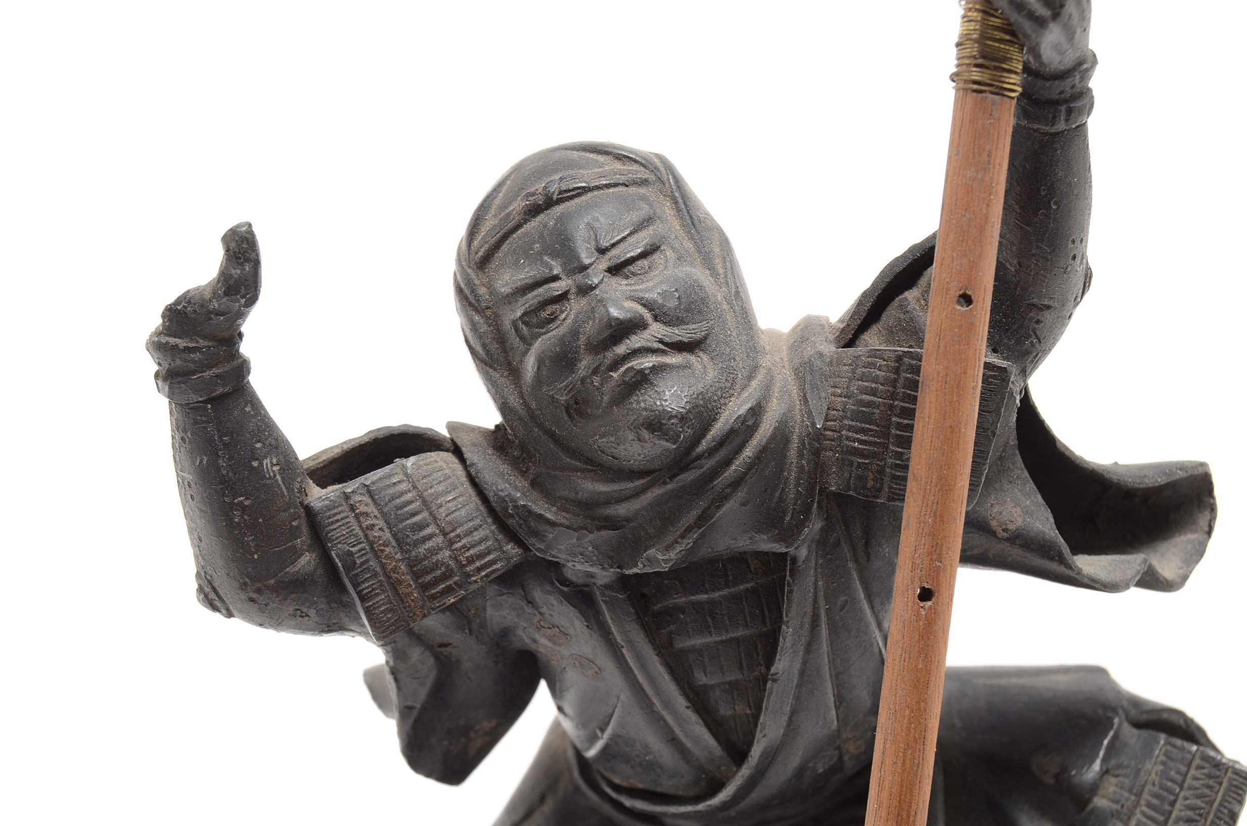 Base Metal Sculpture of Japanese Samurai Warrior