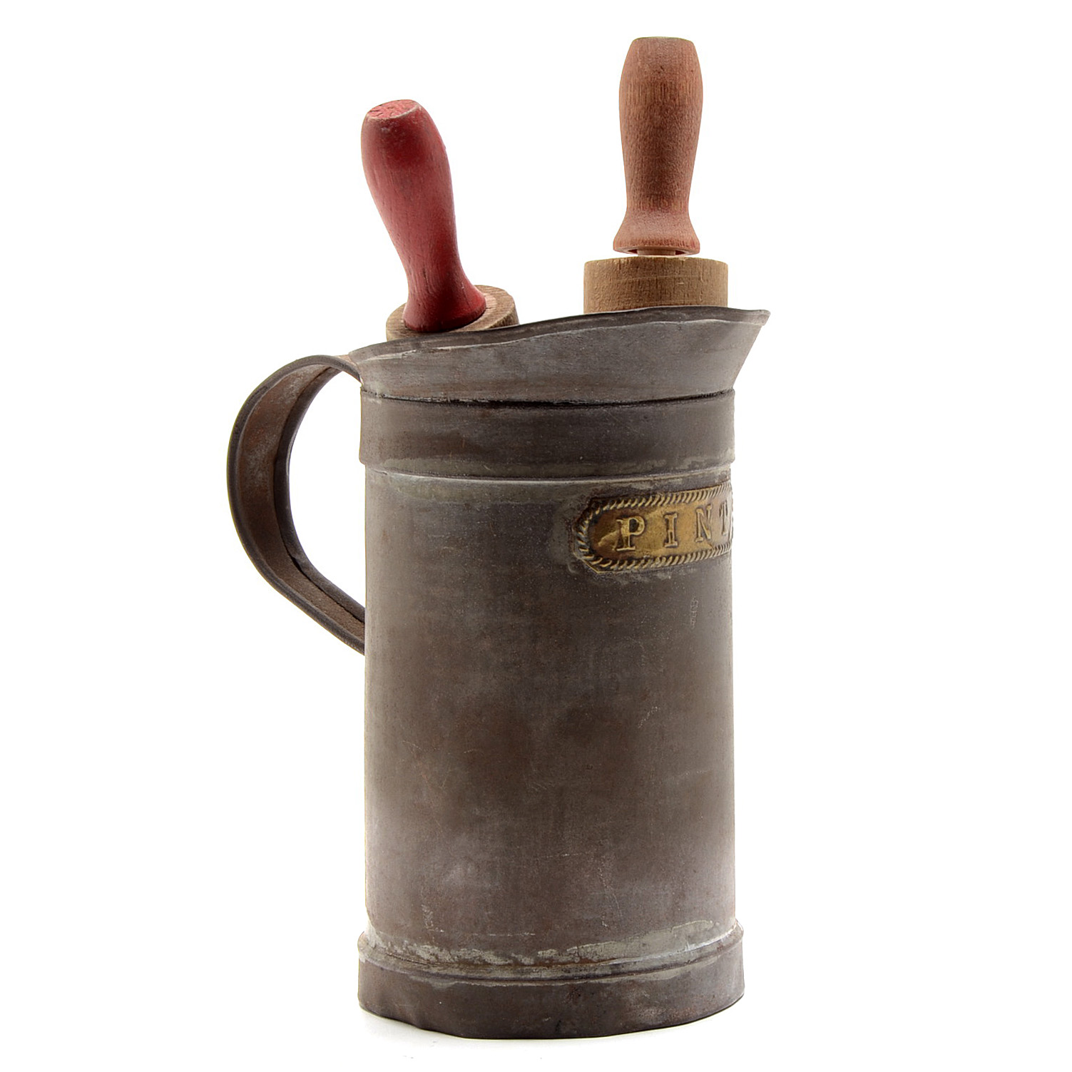 Tin Pint Measure and Two Miniature Rolling Pins