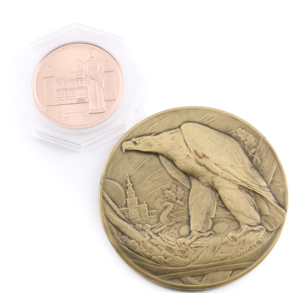 1926 Commemorative Medallion and a Clara Barton Commemorative Coin