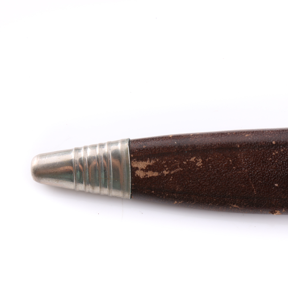 W. Clauberg German Hunting Knife with Deer Hoof Handle and Leather Sheath