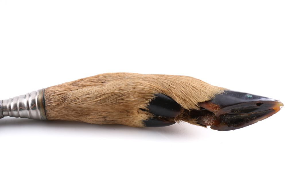 W. Clauberg German Hunting Knife with Deer Hoof Handle and Leather Sheath