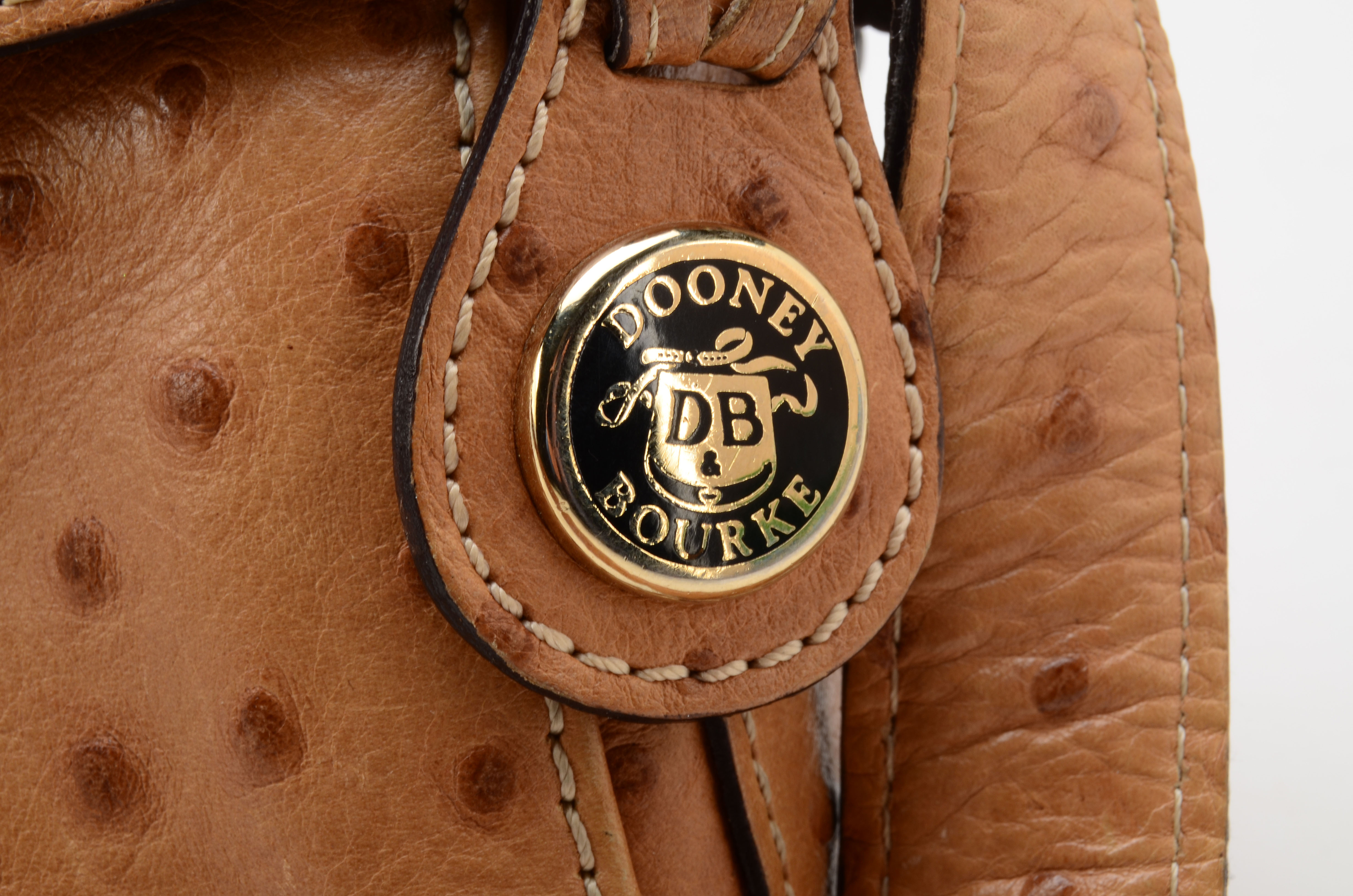 Dooney & Bourke Ostrich Stamped Leather Flap Bag