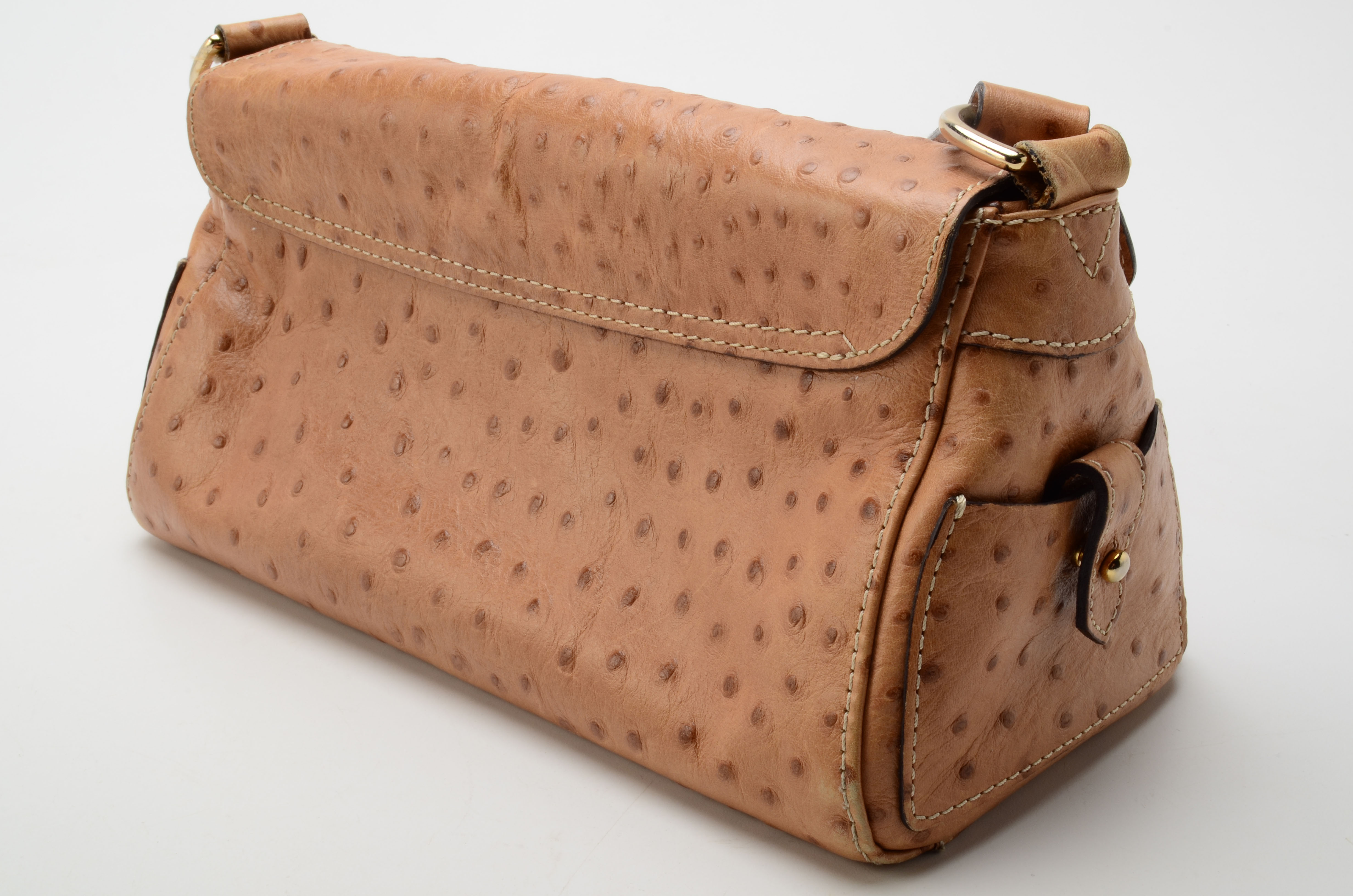 Dooney & Bourke Ostrich Stamped Leather Flap Bag