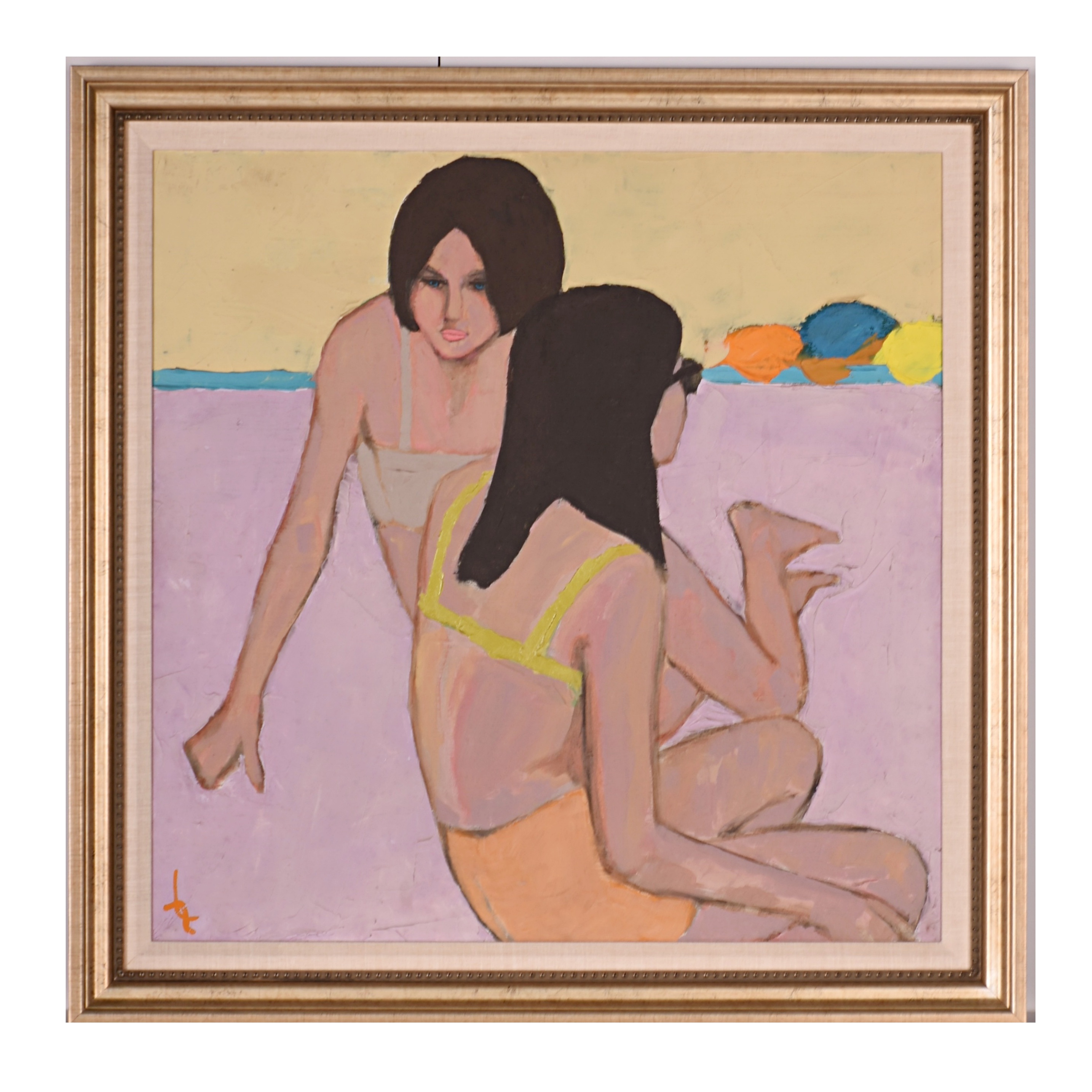 Lawrence Zink Original Painting "Sunbathers"