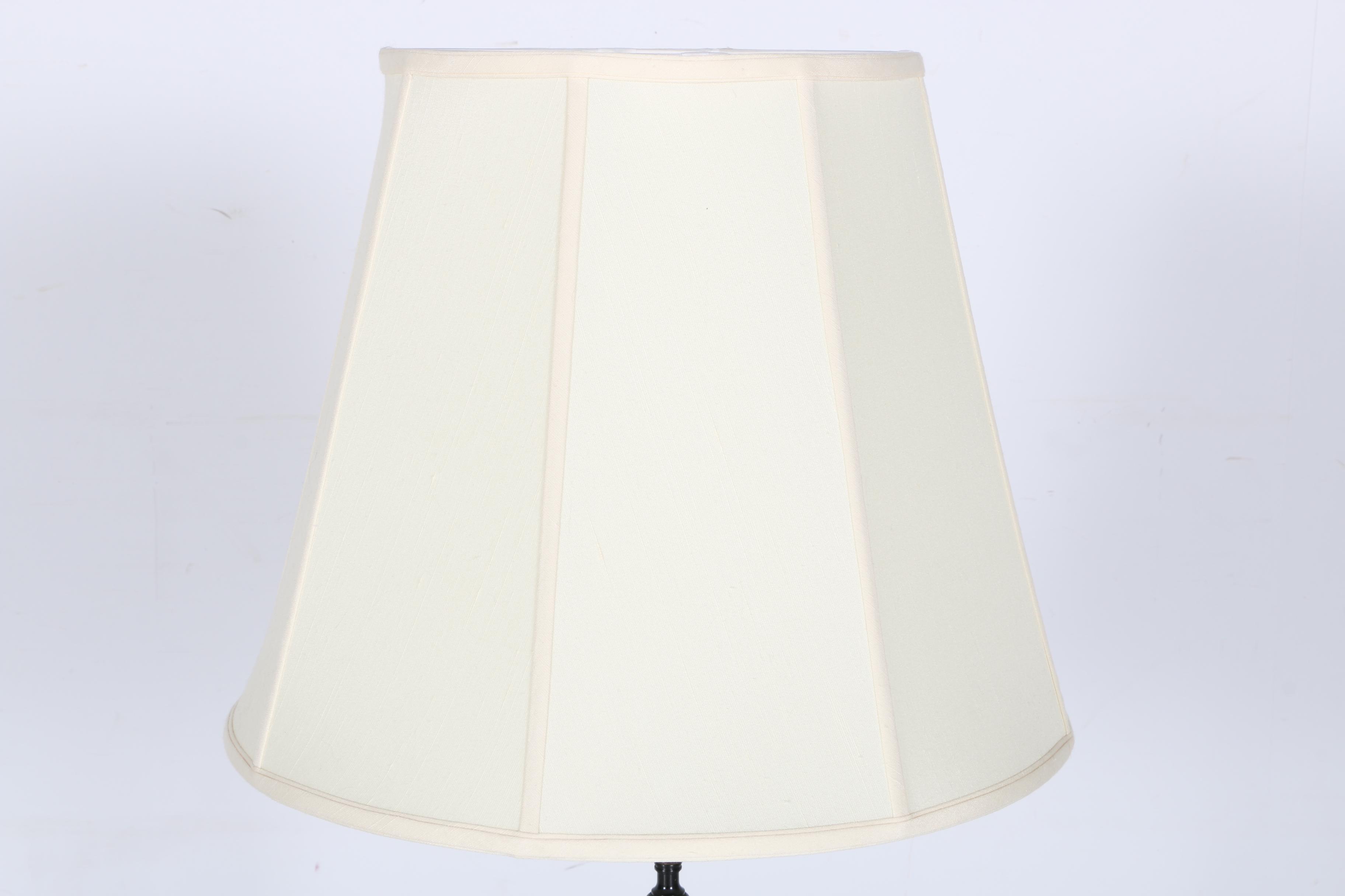 Mid-Century Metal and Crackle Glass Table Lamp