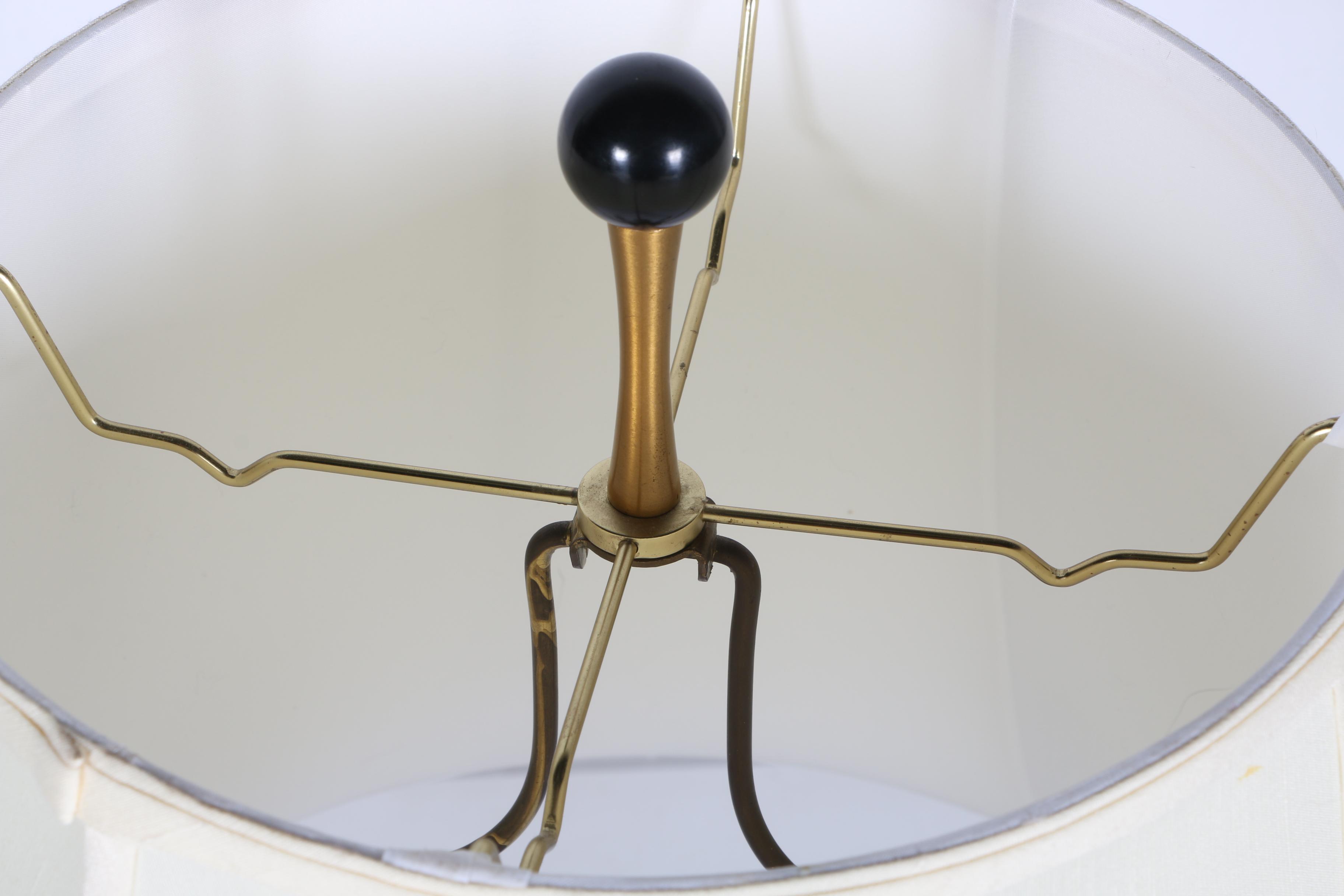 Mid-Century Metal and Crackle Glass Table Lamp