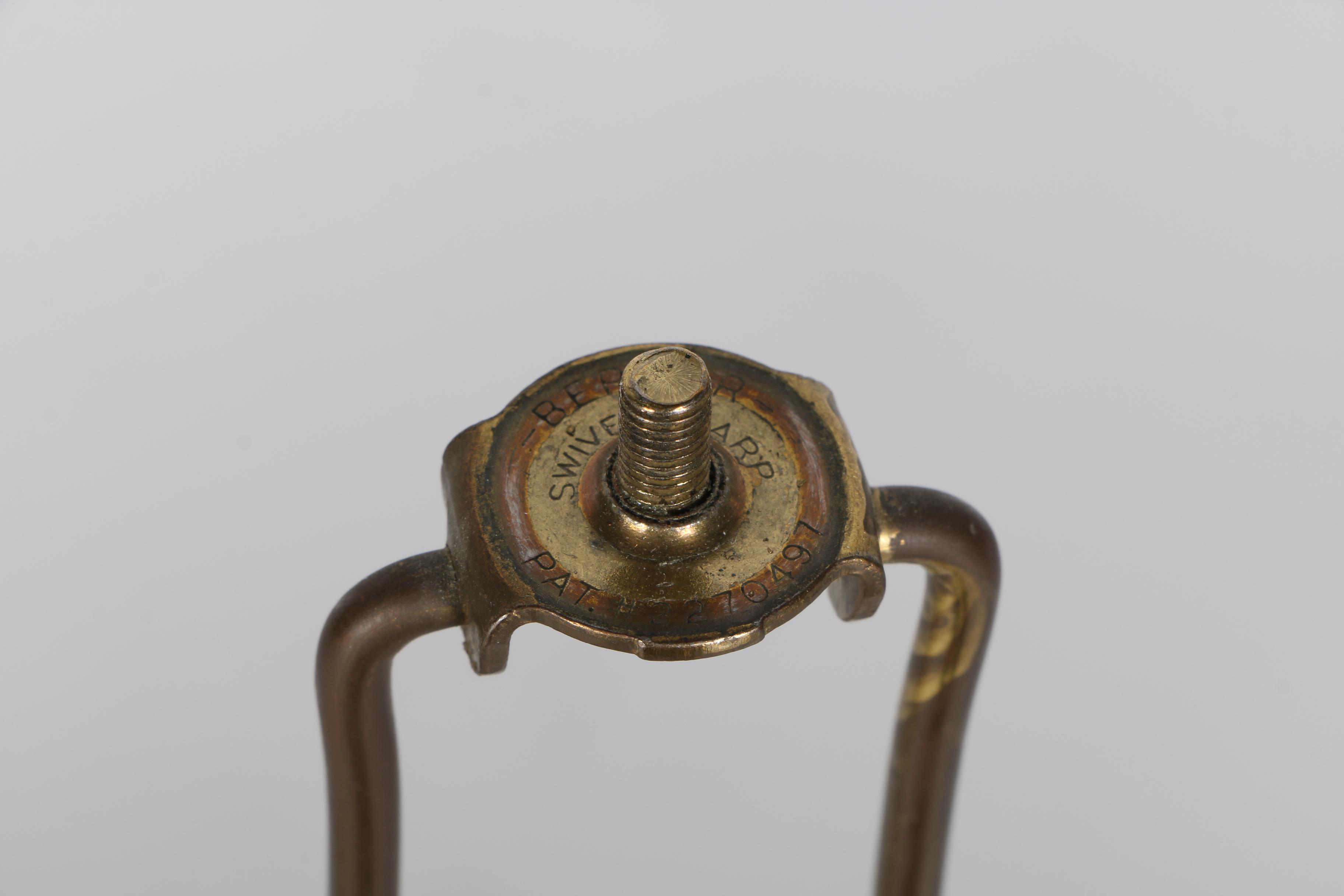 Mid-Century Metal and Crackle Glass Table Lamp