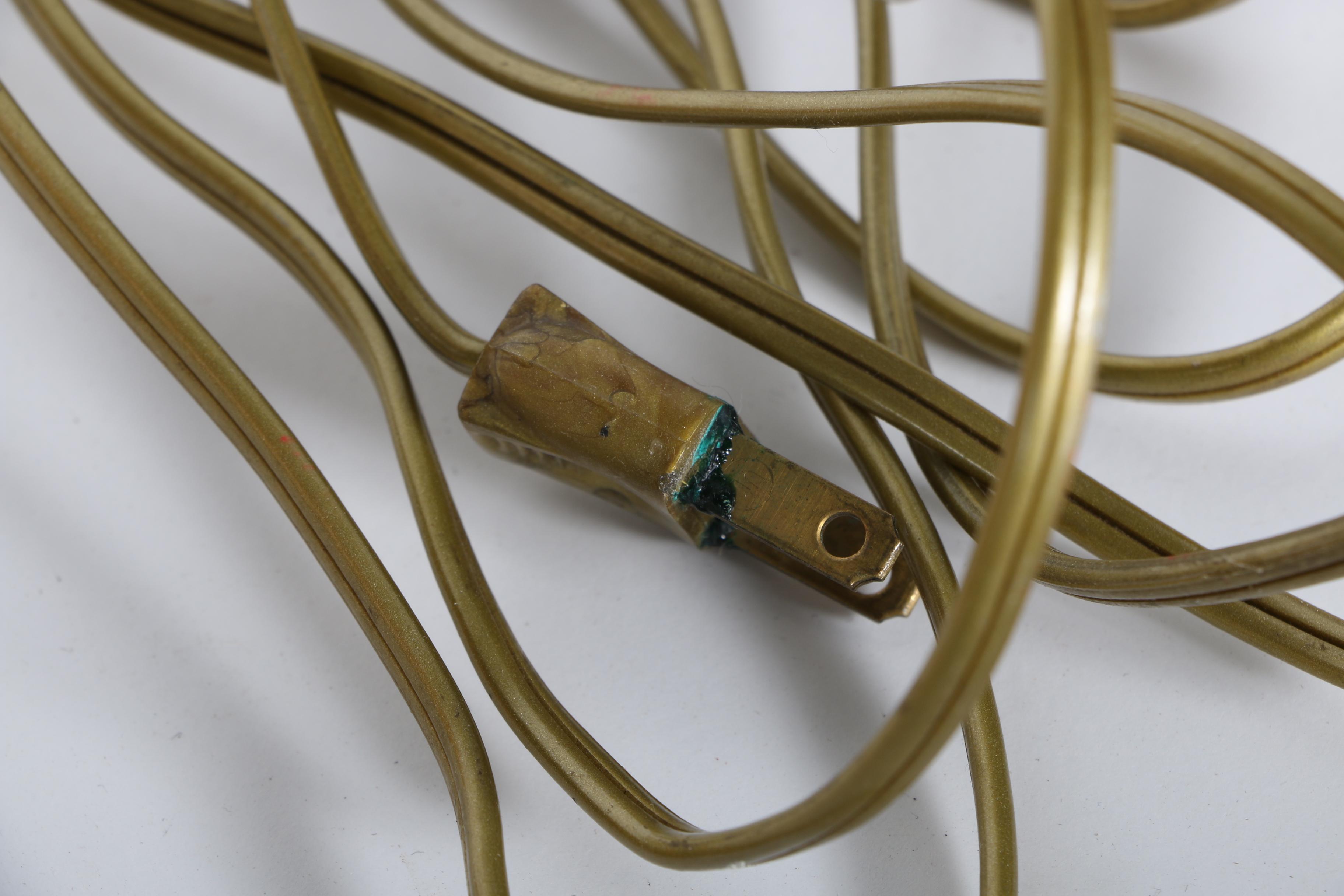 Mid-Century Metal and Crackle Glass Table Lamp