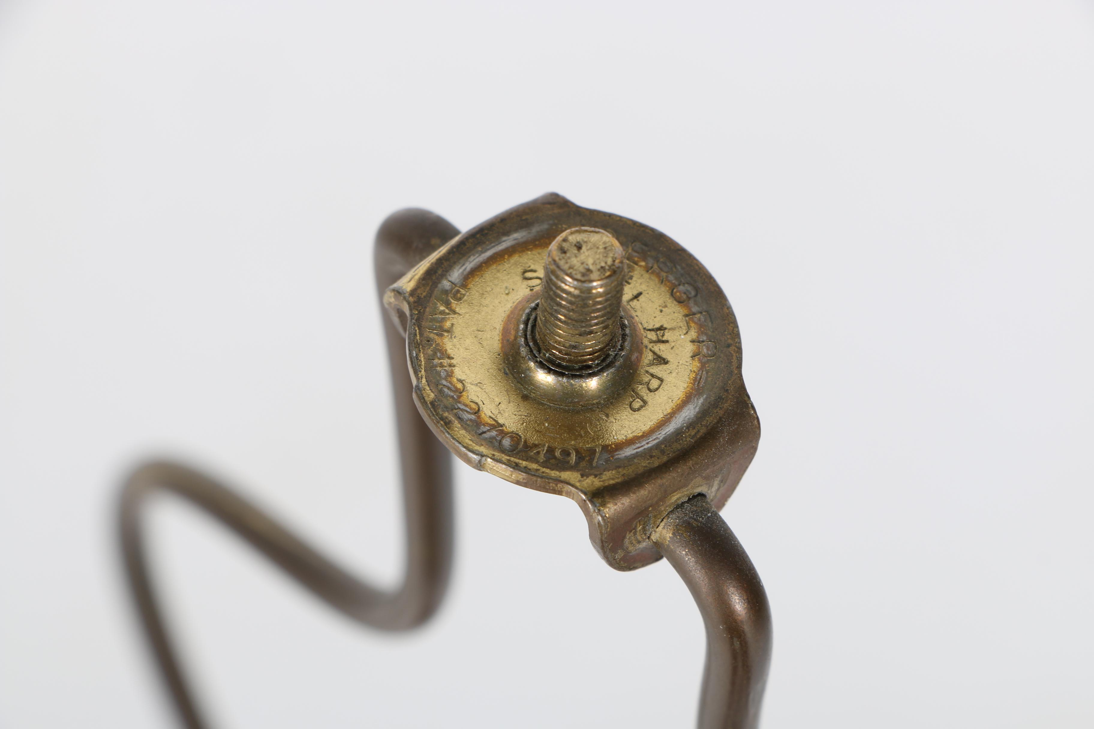 Mid-Century Metal and Crackle Glass Table Lamp