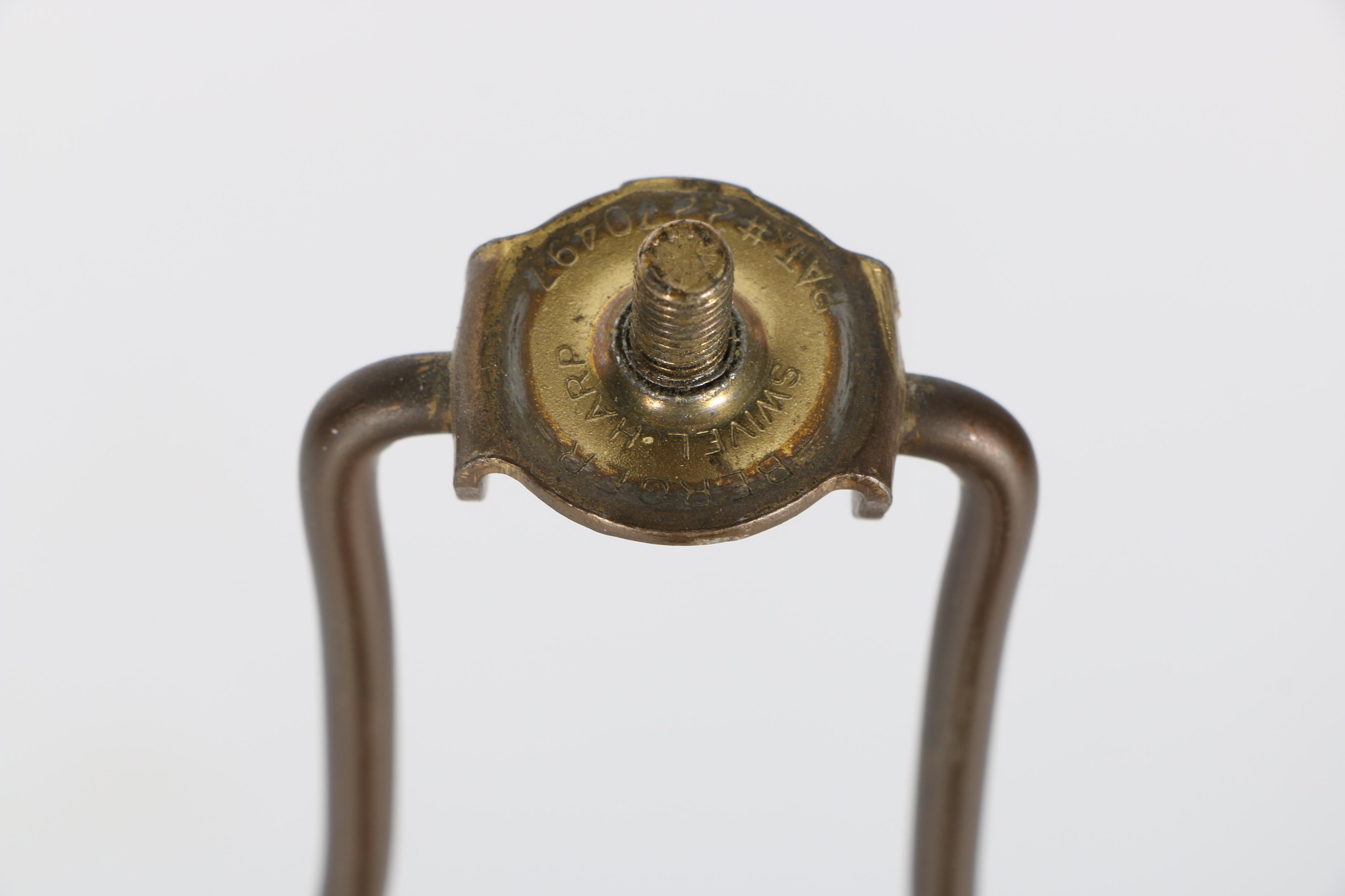 Mid-Century Metal and Crackle Glass Table Lamp