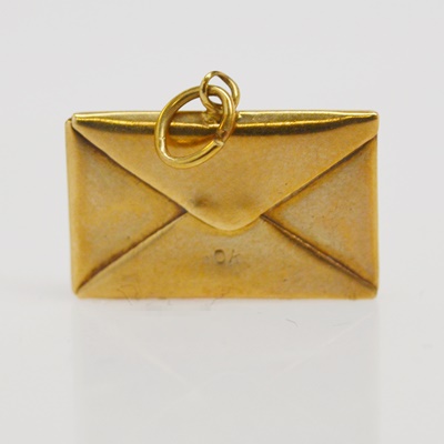 10K Yellow Gold Envelope Pendant/Charm