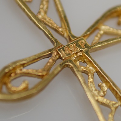 Vintage 10K Rose Gold and 14K Yellow Gold Cross Pendants/Charms