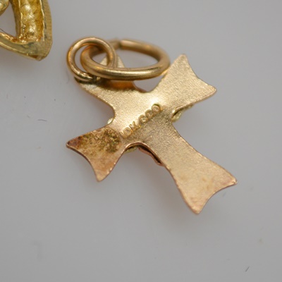 Vintage 10K Rose Gold and 14K Yellow Gold Cross Pendants/Charms