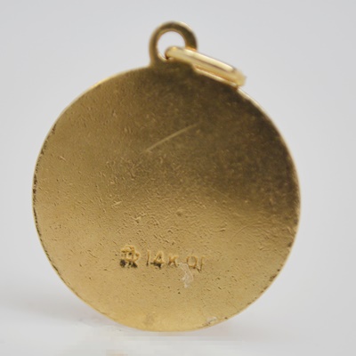 Vintage 14K Yellow Gold St. Theresa Charm/Pendant