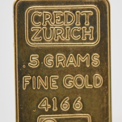 10K Yellow Gold Credit Zurich Bar Pendant/Charm