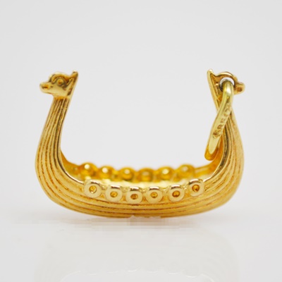 14K Yellow Gold Viking Ship Pendant/Charm