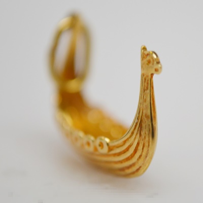 14K Yellow Gold Viking Ship Pendant/Charm