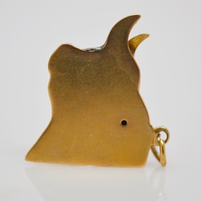 14K Yellow Gold Steer Head Pendant/Charm