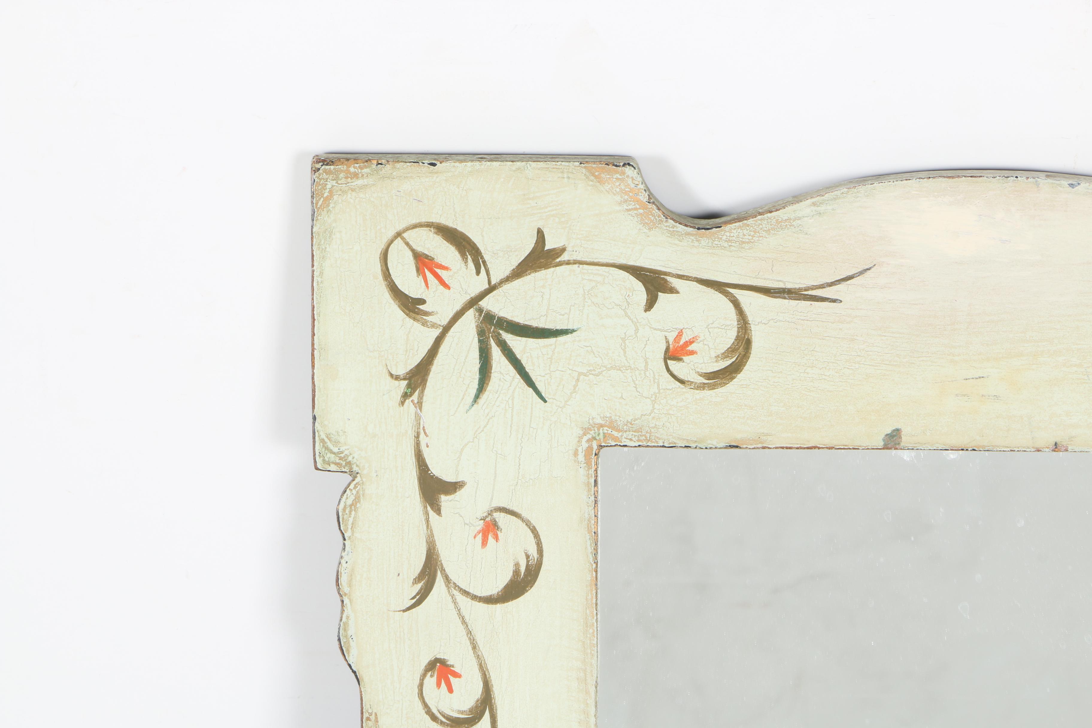 Celadon Vintage Mirror and Folding Three Panel Screen