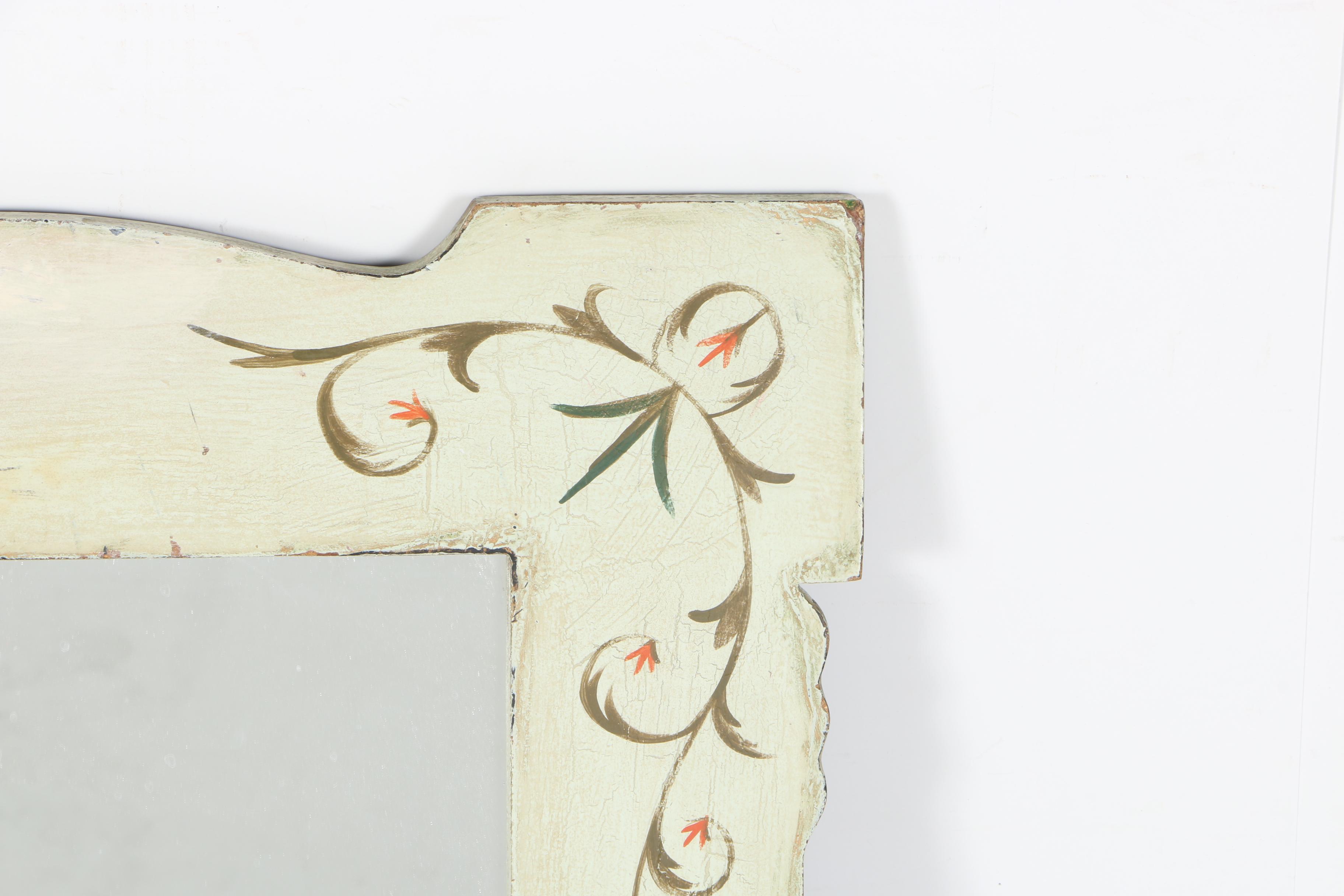 Celadon Vintage Mirror and Folding Three Panel Screen