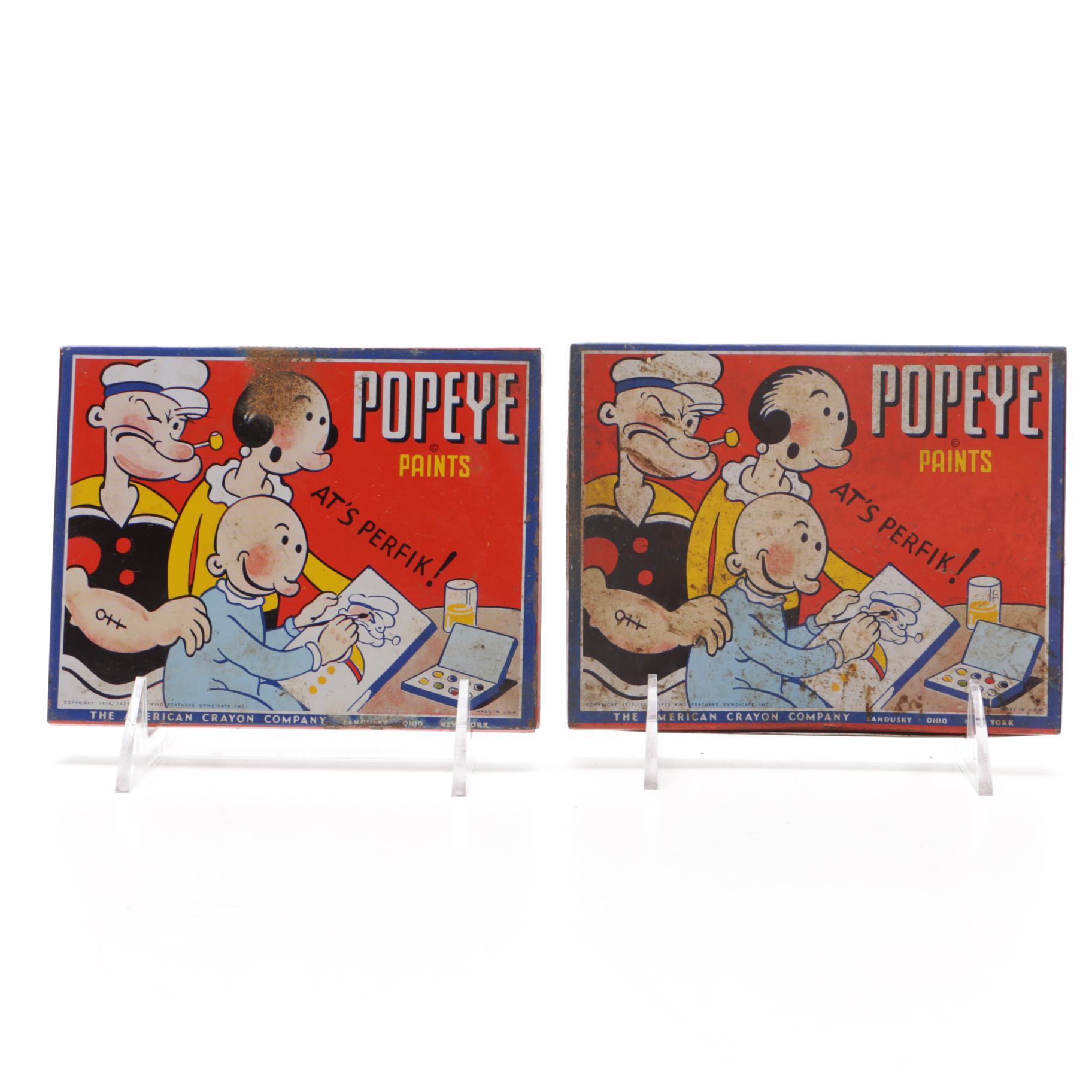 1930s Tin Popeye Paint Sets