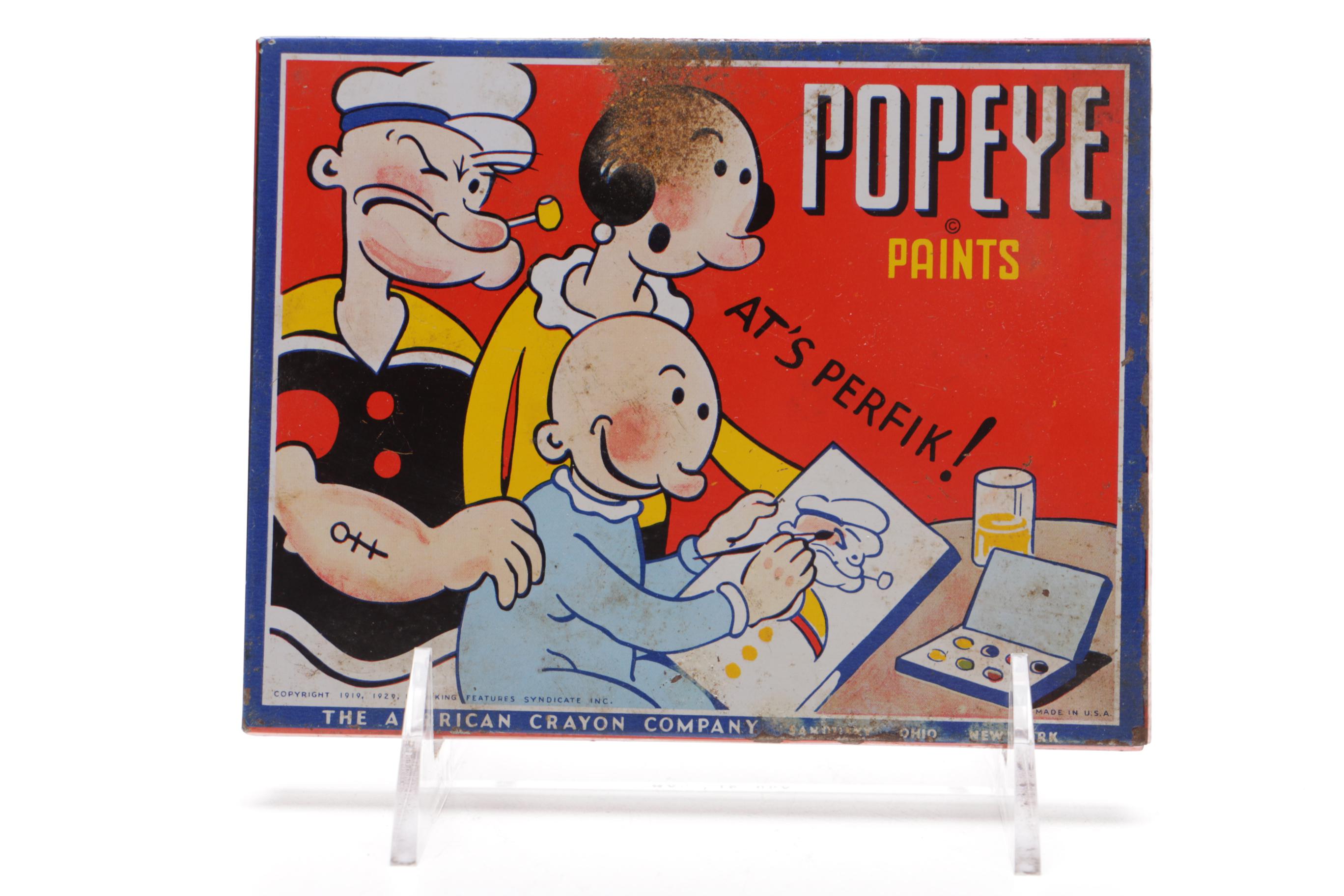 1930s Tin Popeye Paint Sets