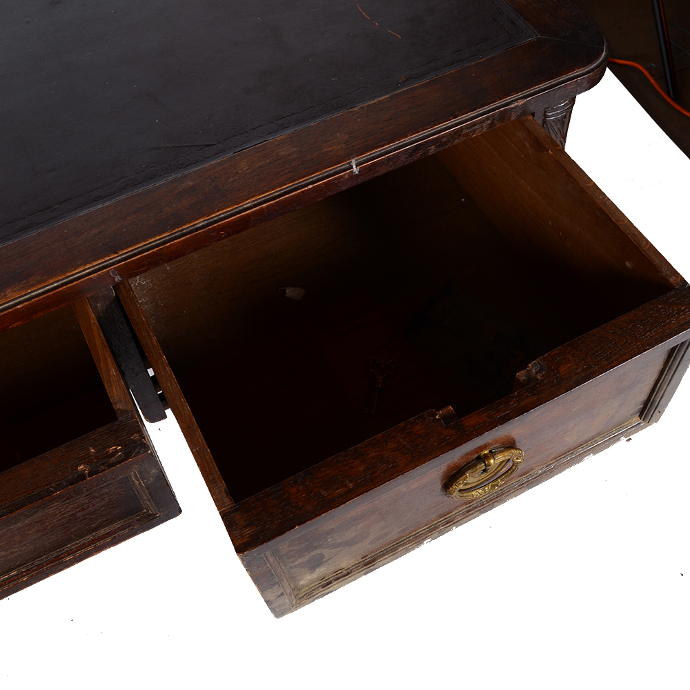 Vintage Leather Top Writing Desk
