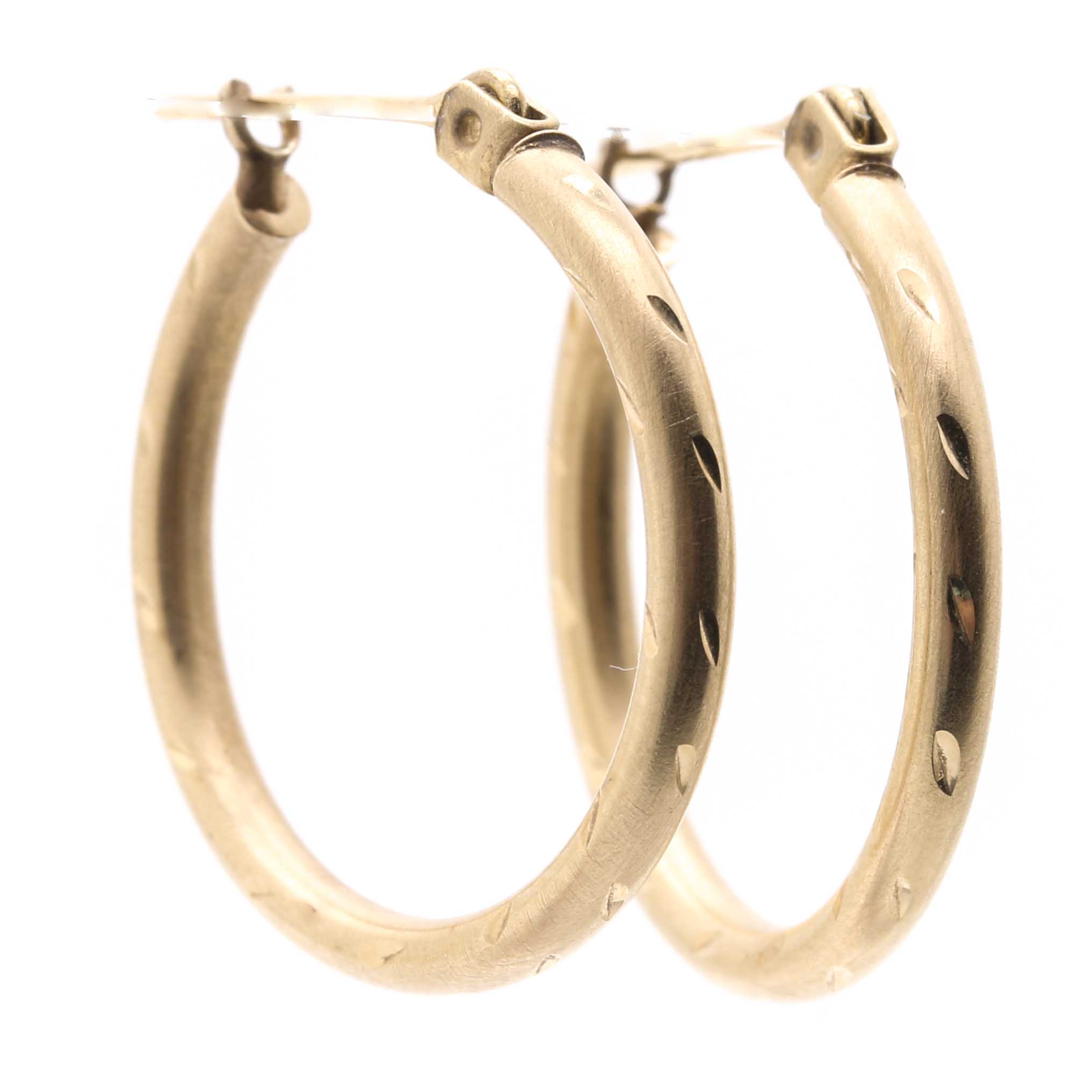 JCM 14K Yellow Gold Hoop Earrings