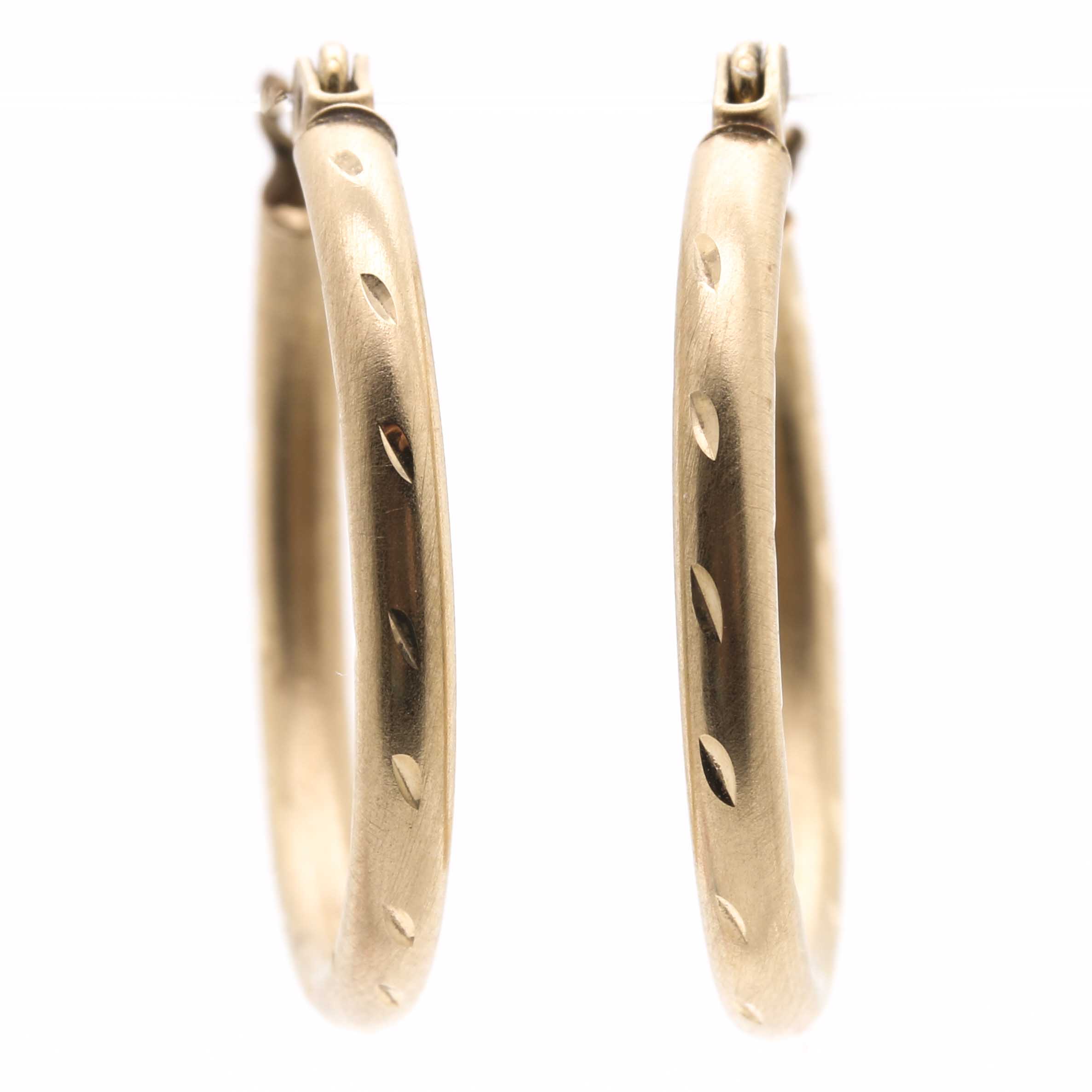 JCM 14K Yellow Gold Hoop Earrings