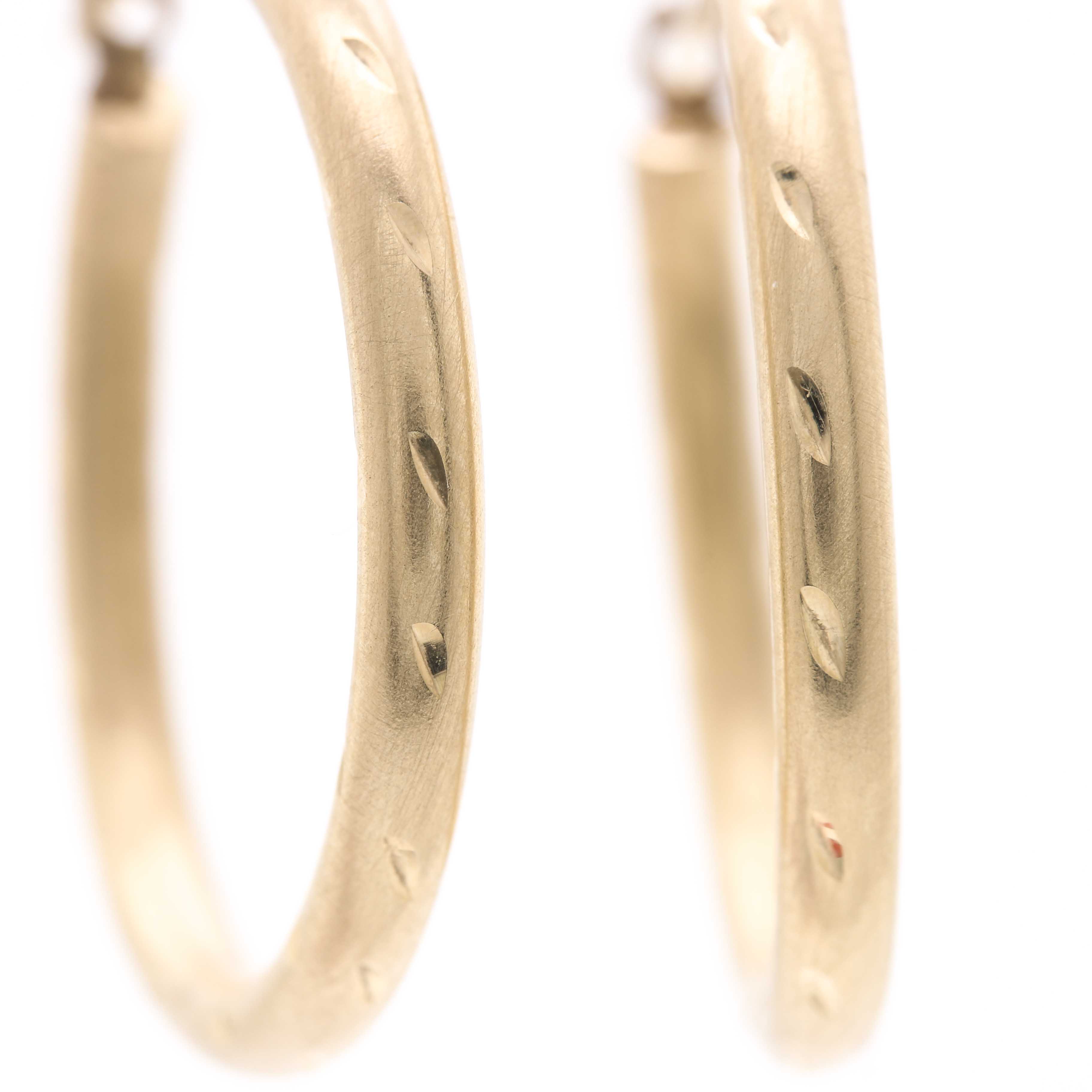 JCM 14K Yellow Gold Hoop Earrings