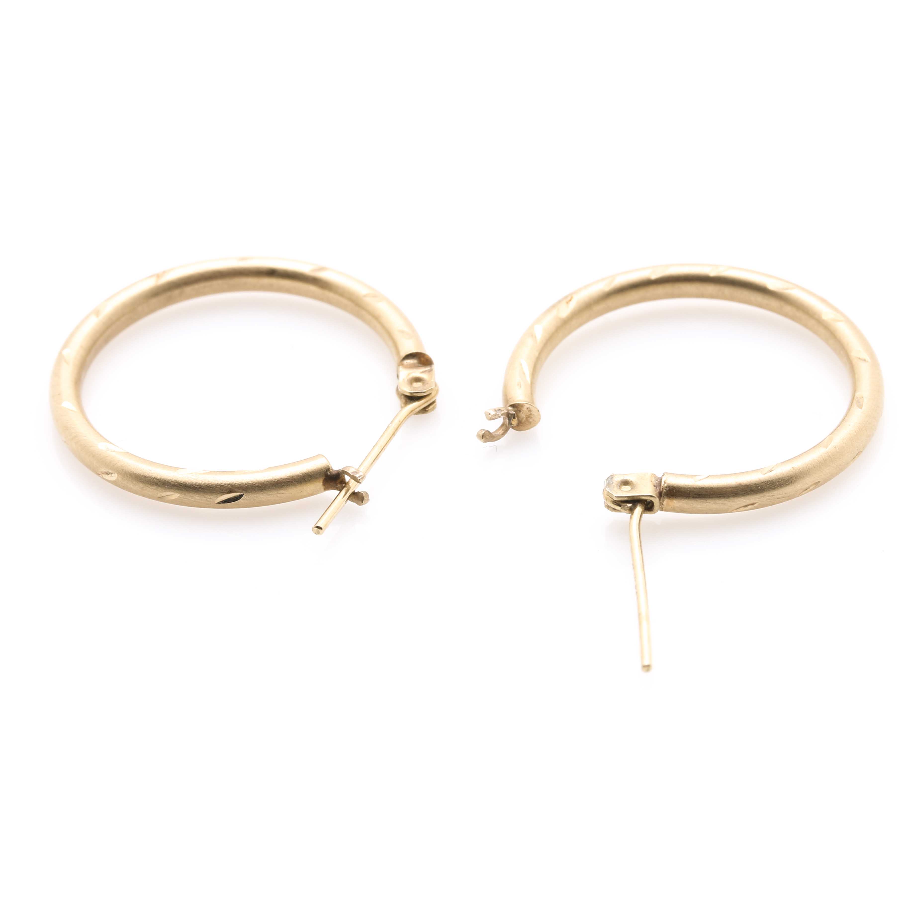 JCM 14K Yellow Gold Hoop Earrings