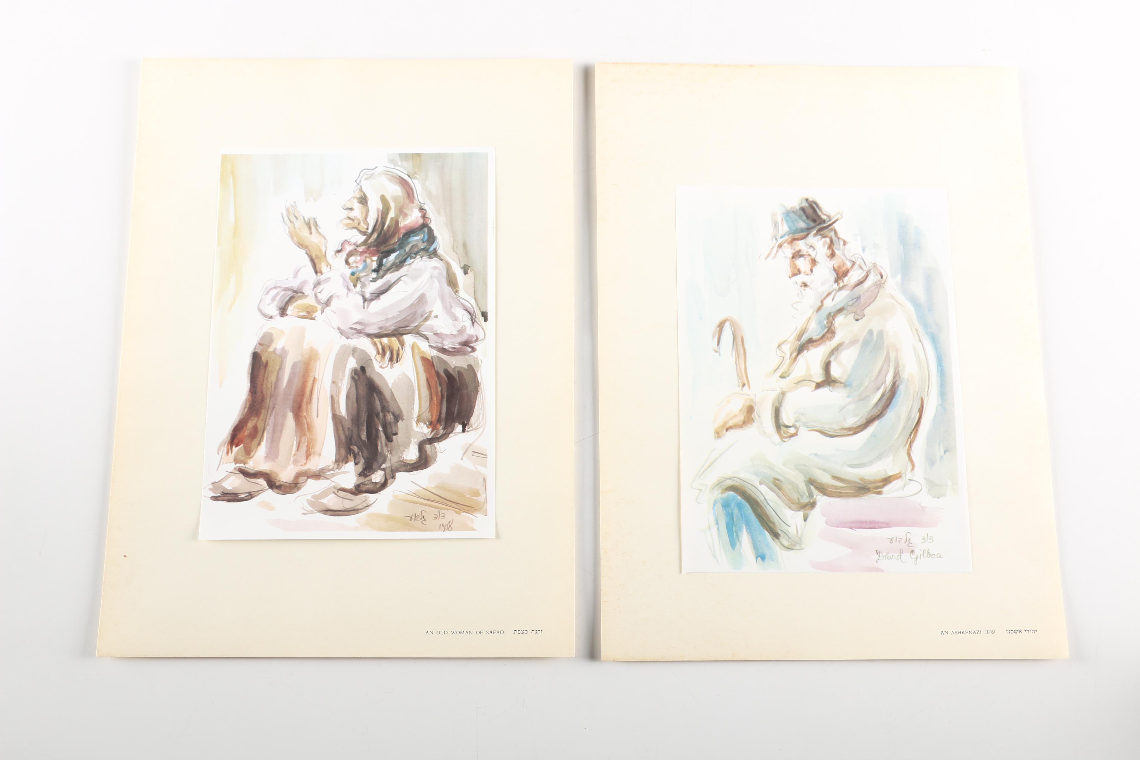 David Gilboa Limited Edition Offset Lithograph Collection "Jewish Characters In Israel"