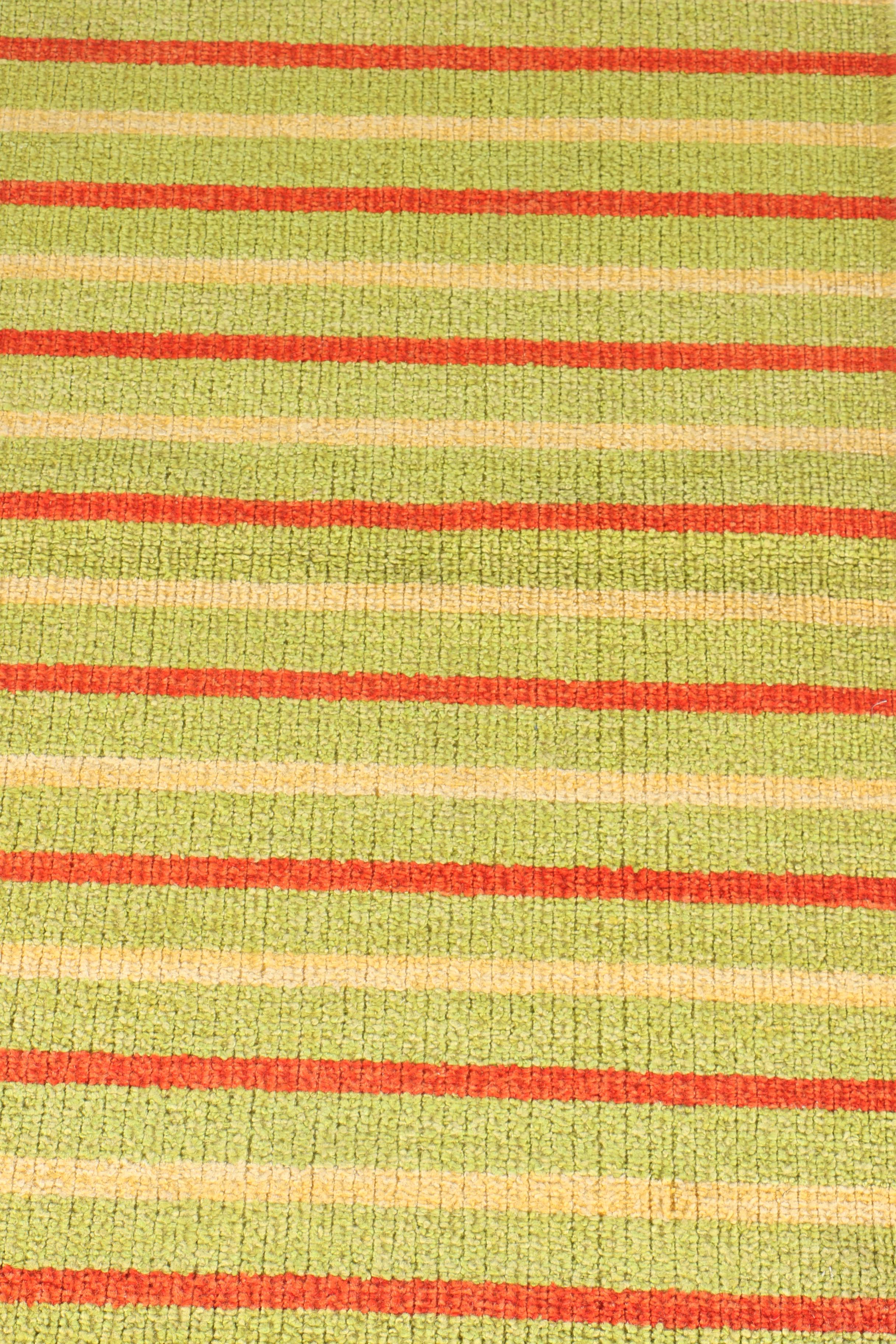 Handwoven Indian Dhurrie Flat Weave Striped Area Rug