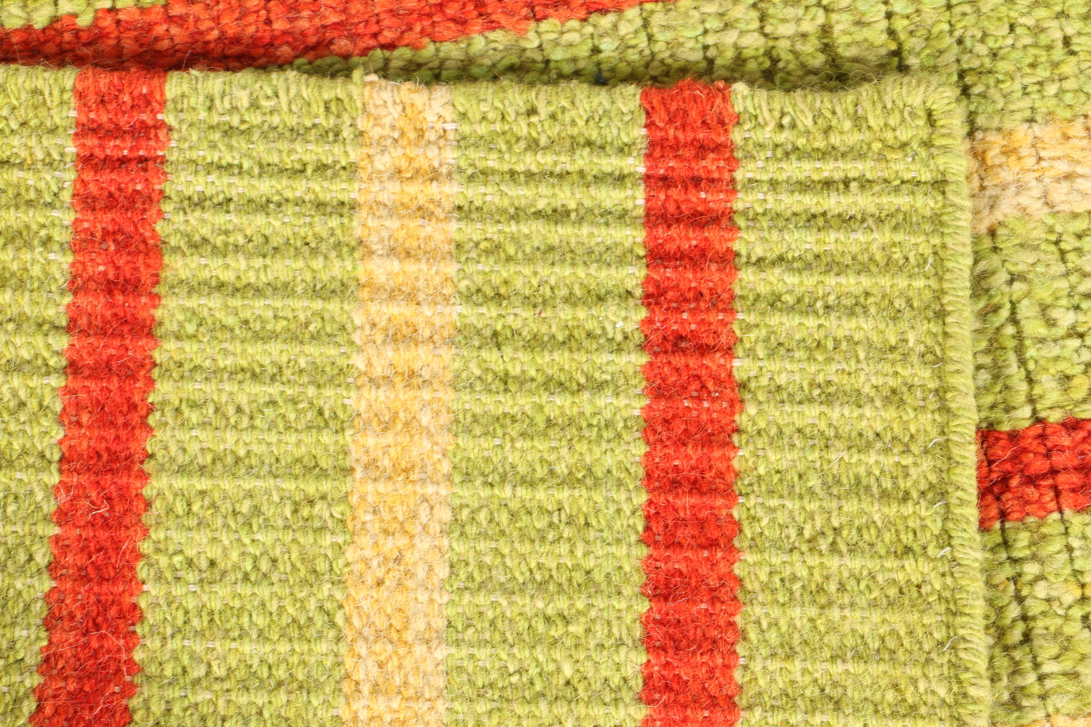 Handwoven Indian Dhurrie Flat Weave Striped Area Rug