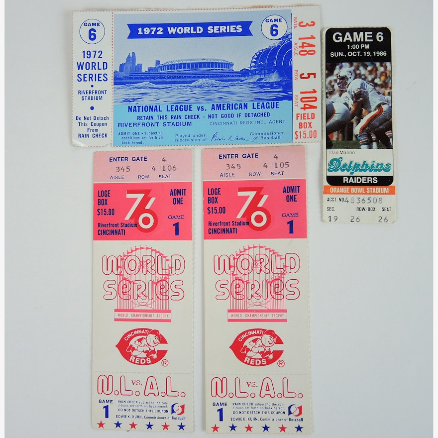 1976, '72 World Series Ticket Stubs and More