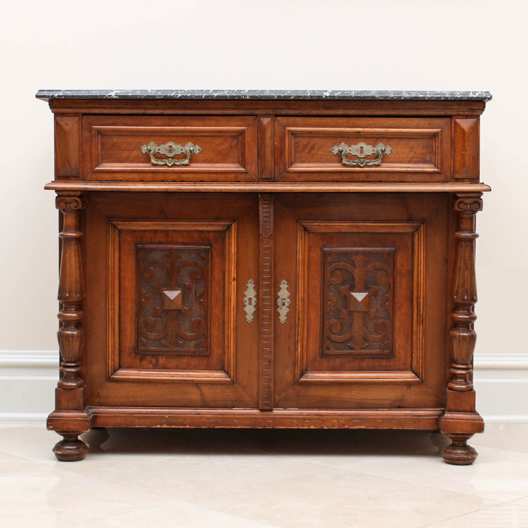 Antique Italian Marble Top Buffet