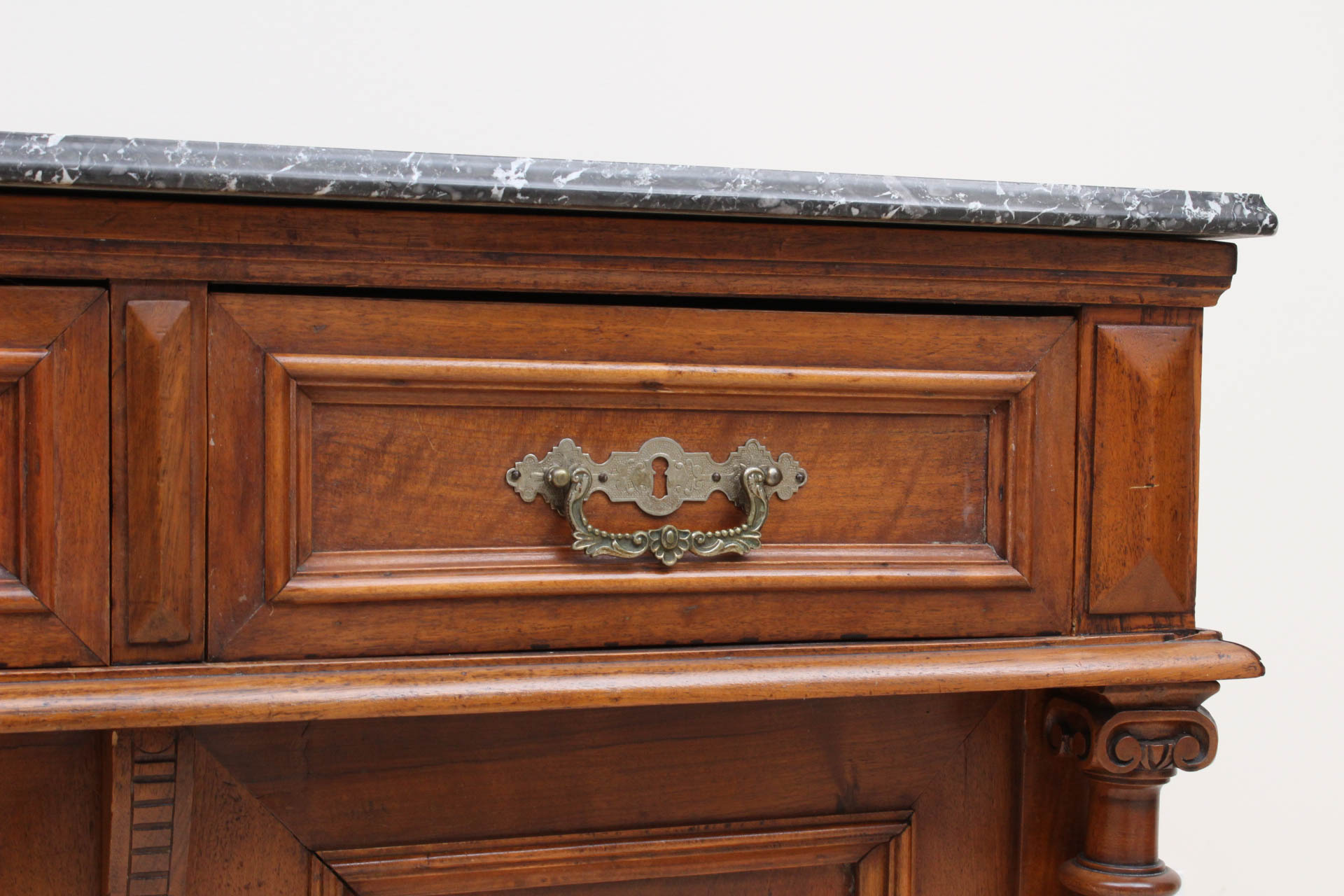 Antique Italian Marble Top Buffet