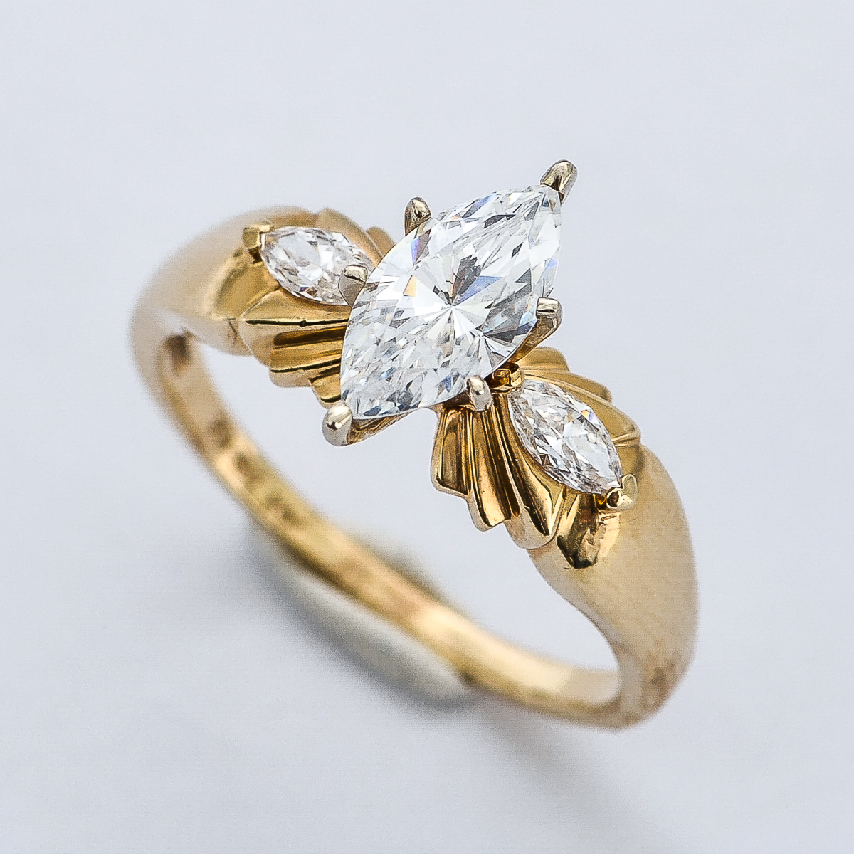 14K Yellow Gold and Cubic Zirconia Engagement Ring