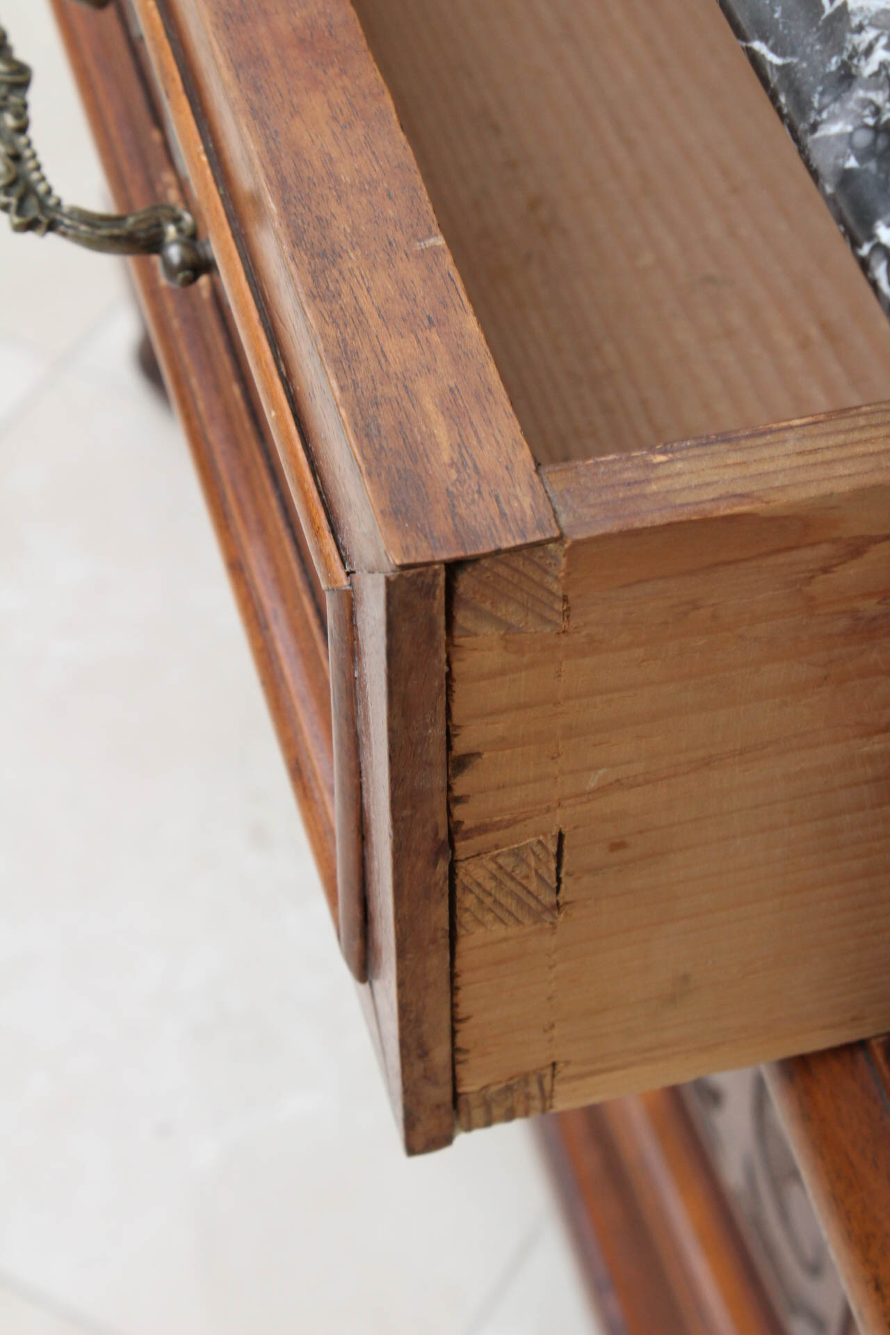 Antique Italian Marble Top Buffet