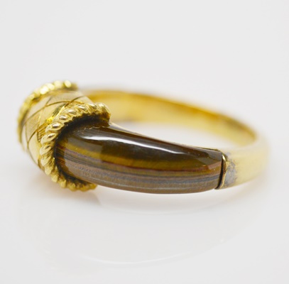 Vintage 14K Yellow Gold Tiger's Eye Ring