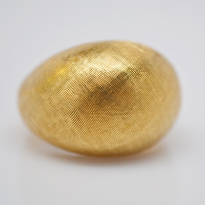 14K Yellow Gold Textured Dome Ring